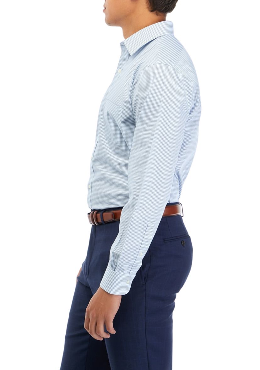 Mens Regular Fit Non Iron Glenn Plaid Dress Shirt 