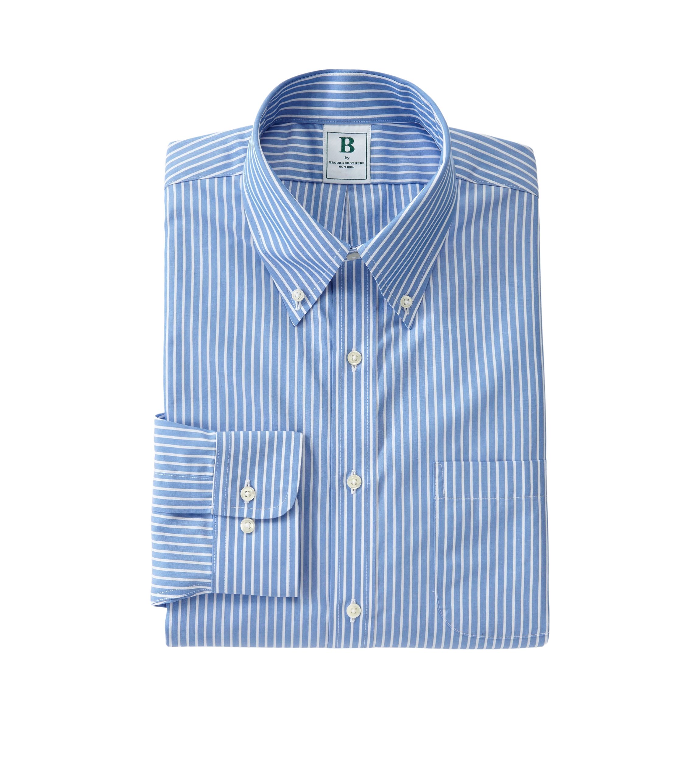 Mens Regular Fit Non-Iron Stripe Dress Shirt