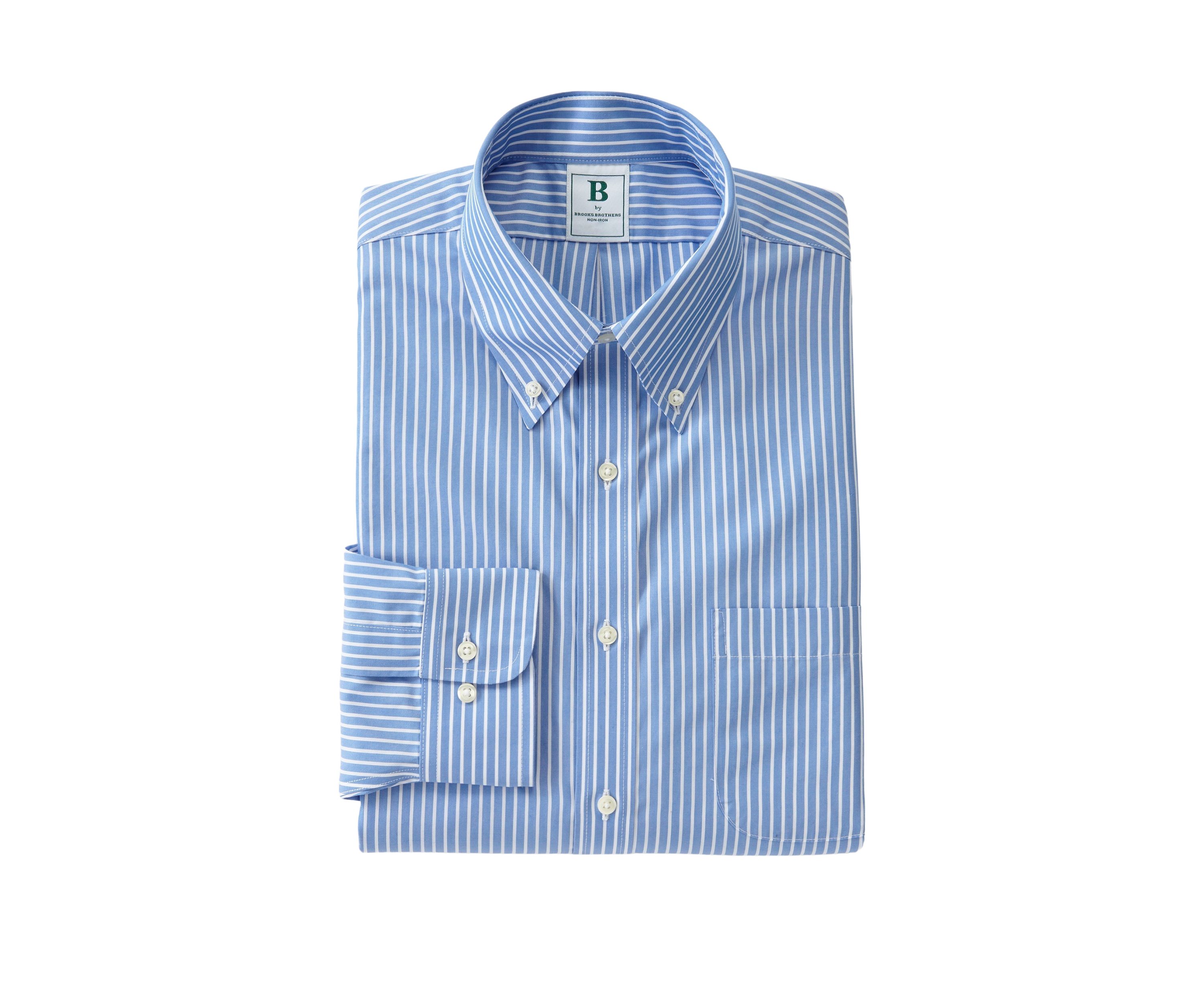 Mens Regular Fit Non-Iron Stripe Dress Shirt