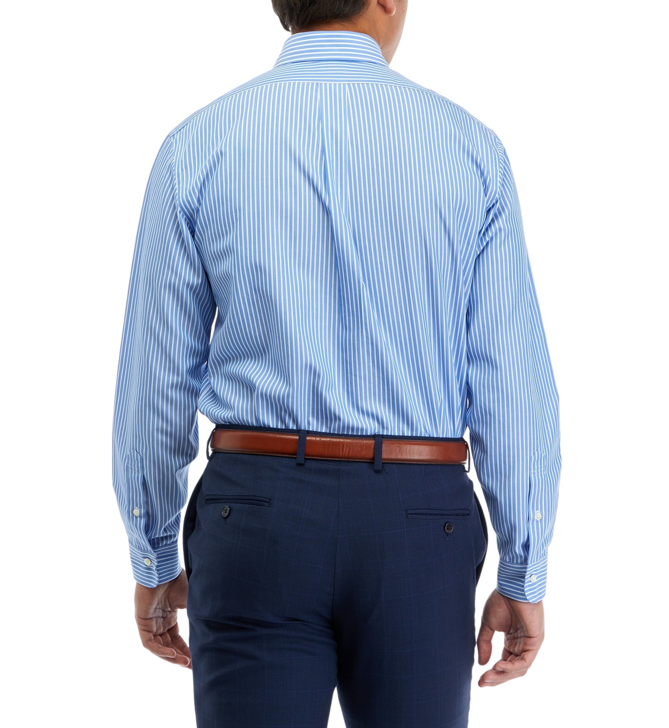 Mens Regular Fit Non-Iron Stripe Dress Shirt