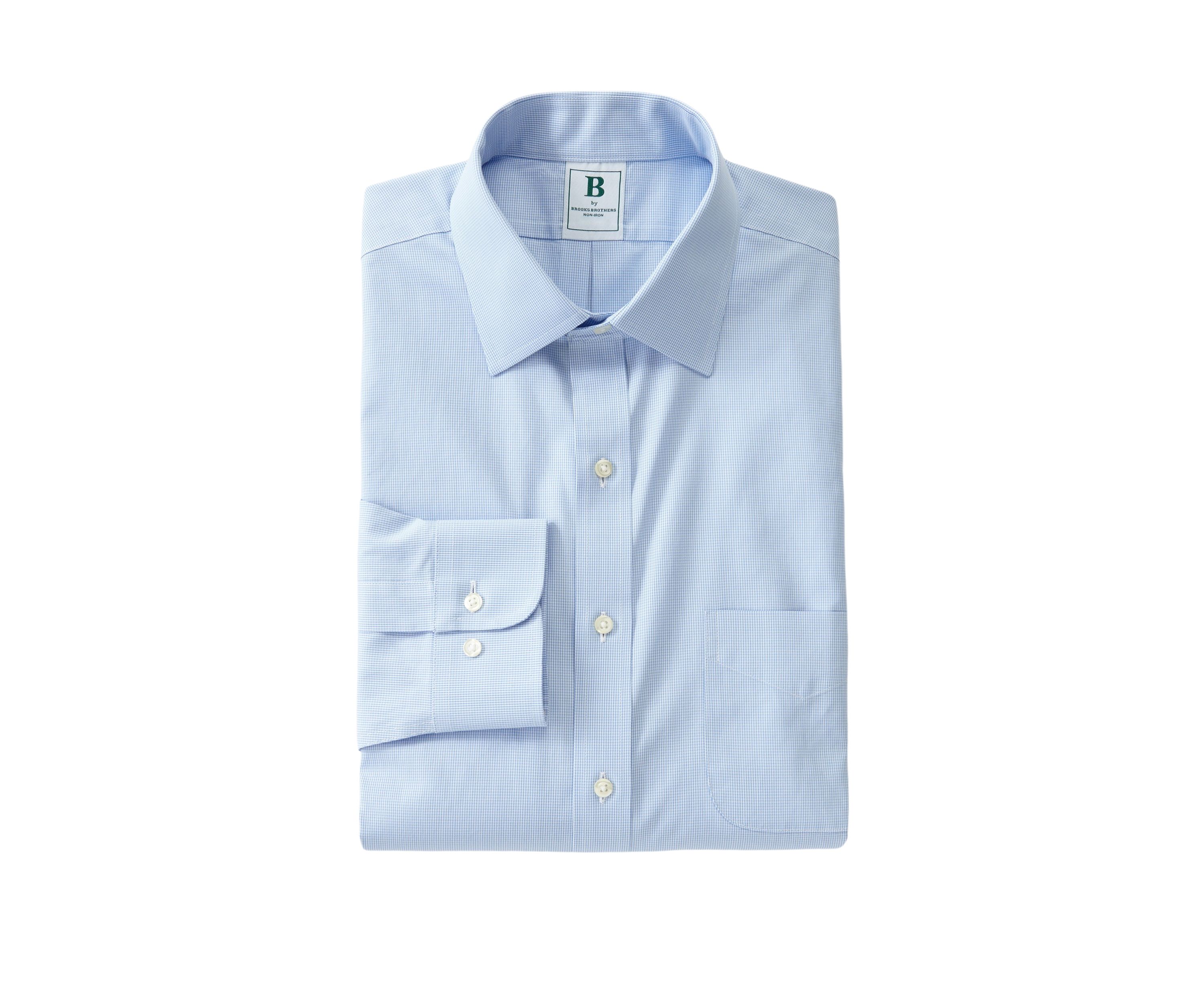 Mens Regular Fit Non-Iron Houndstooth Dress Shirt