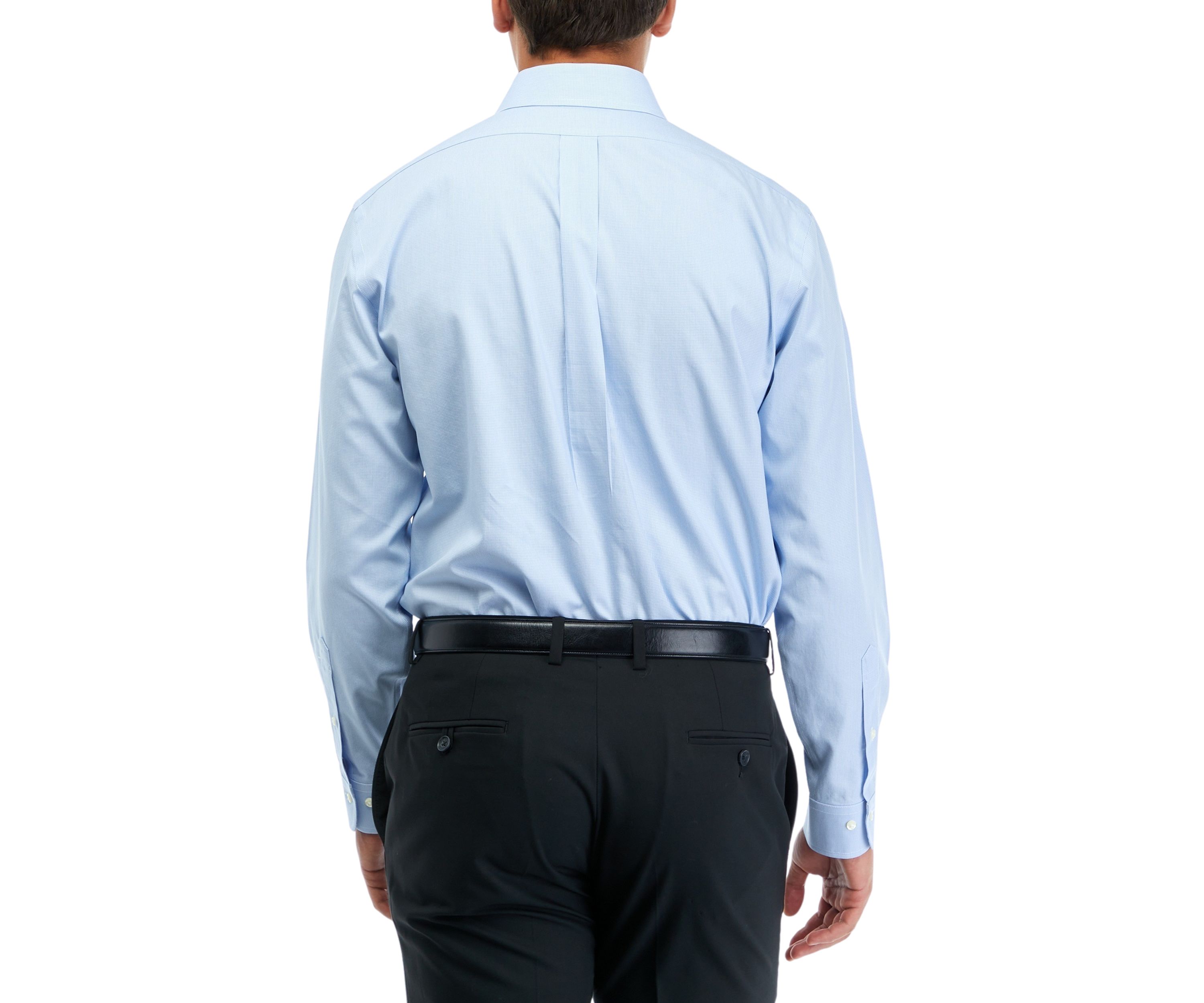 Mens Regular Fit Non-Iron Houndstooth Dress Shirt