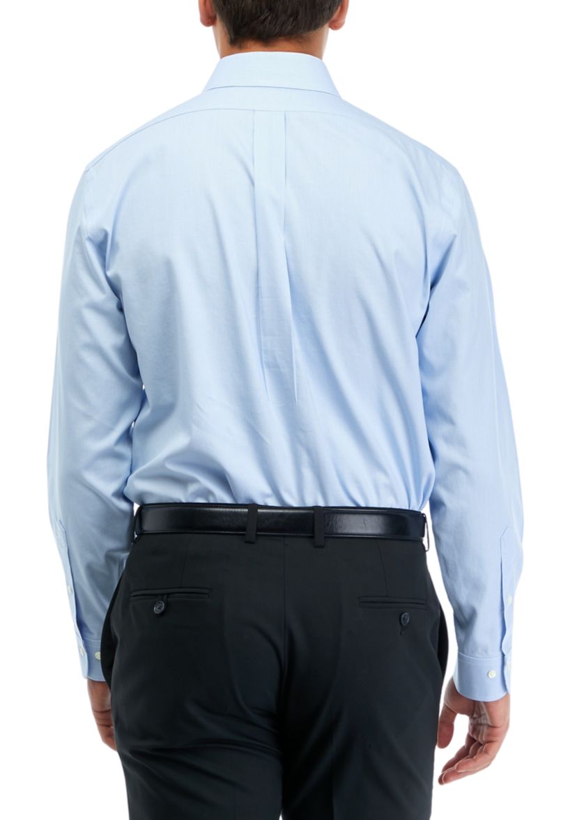 Mens Regular Fit Non-Iron Houndstooth Dress Shirt