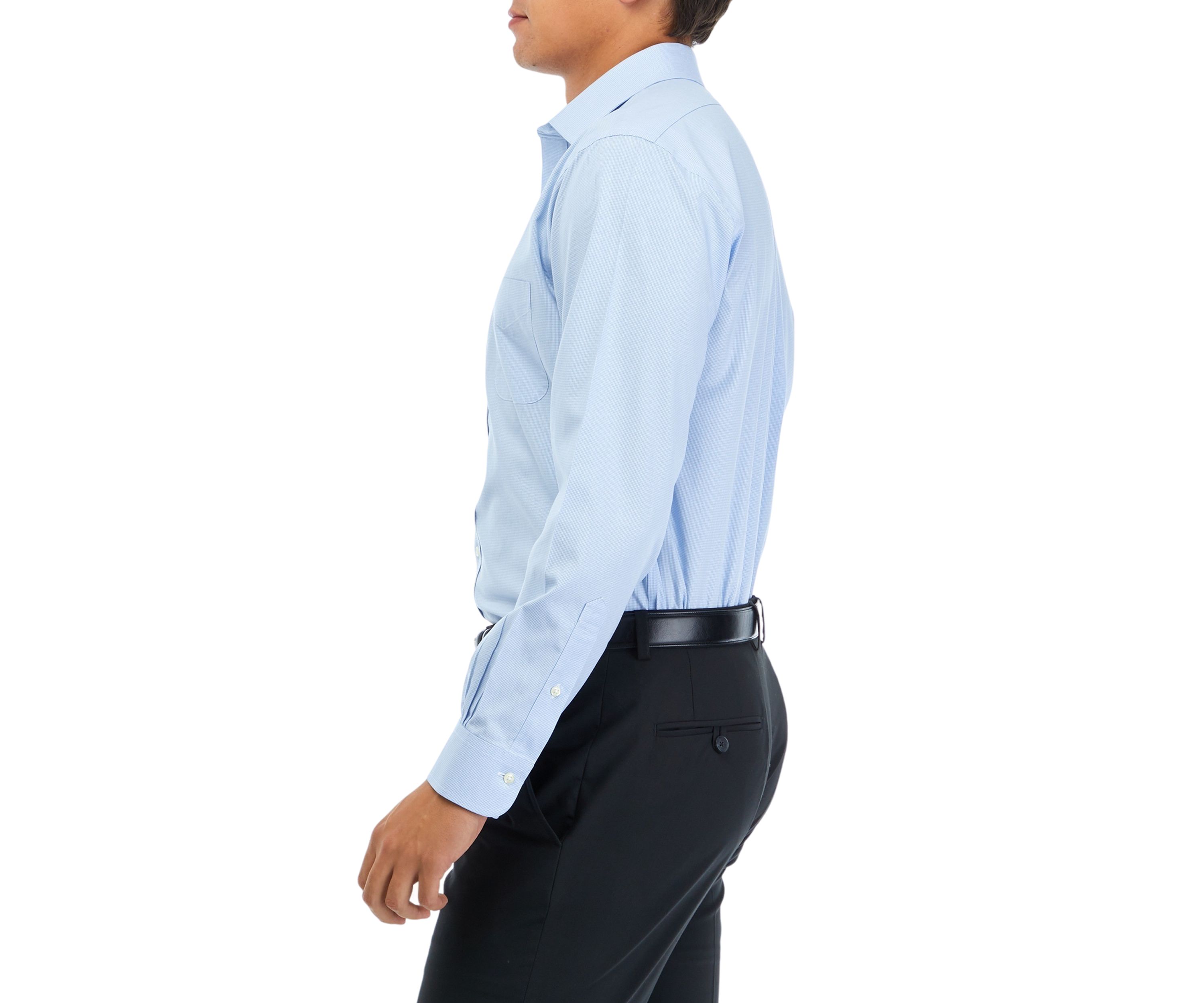 Mens Regular Fit Non-Iron Houndstooth Dress Shirt