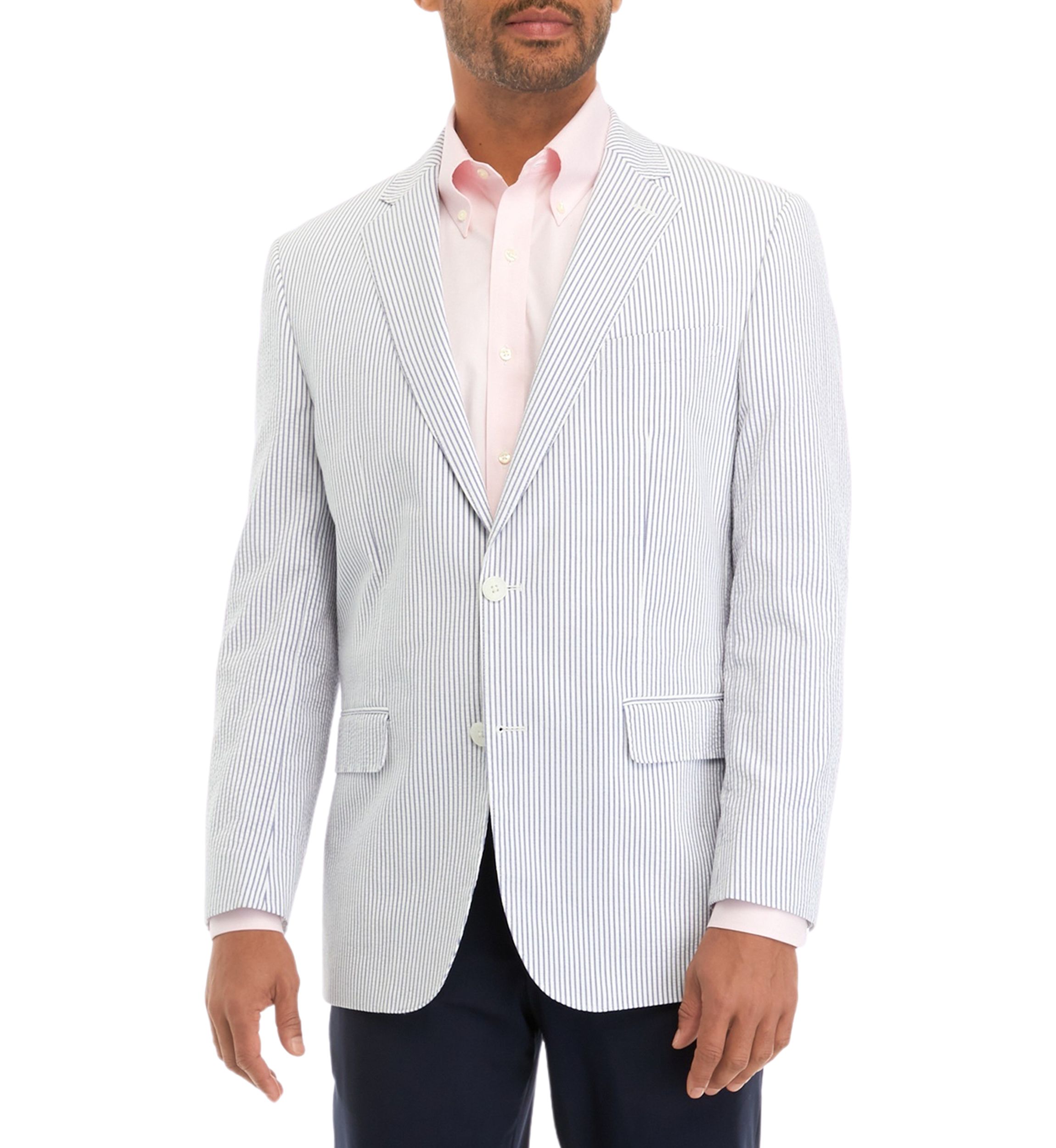 Blue Stripe Seersucker Sport Coat 