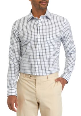 B by Brooks Brothers Men's Regular Fit Non-Iron Check Dress Shirt