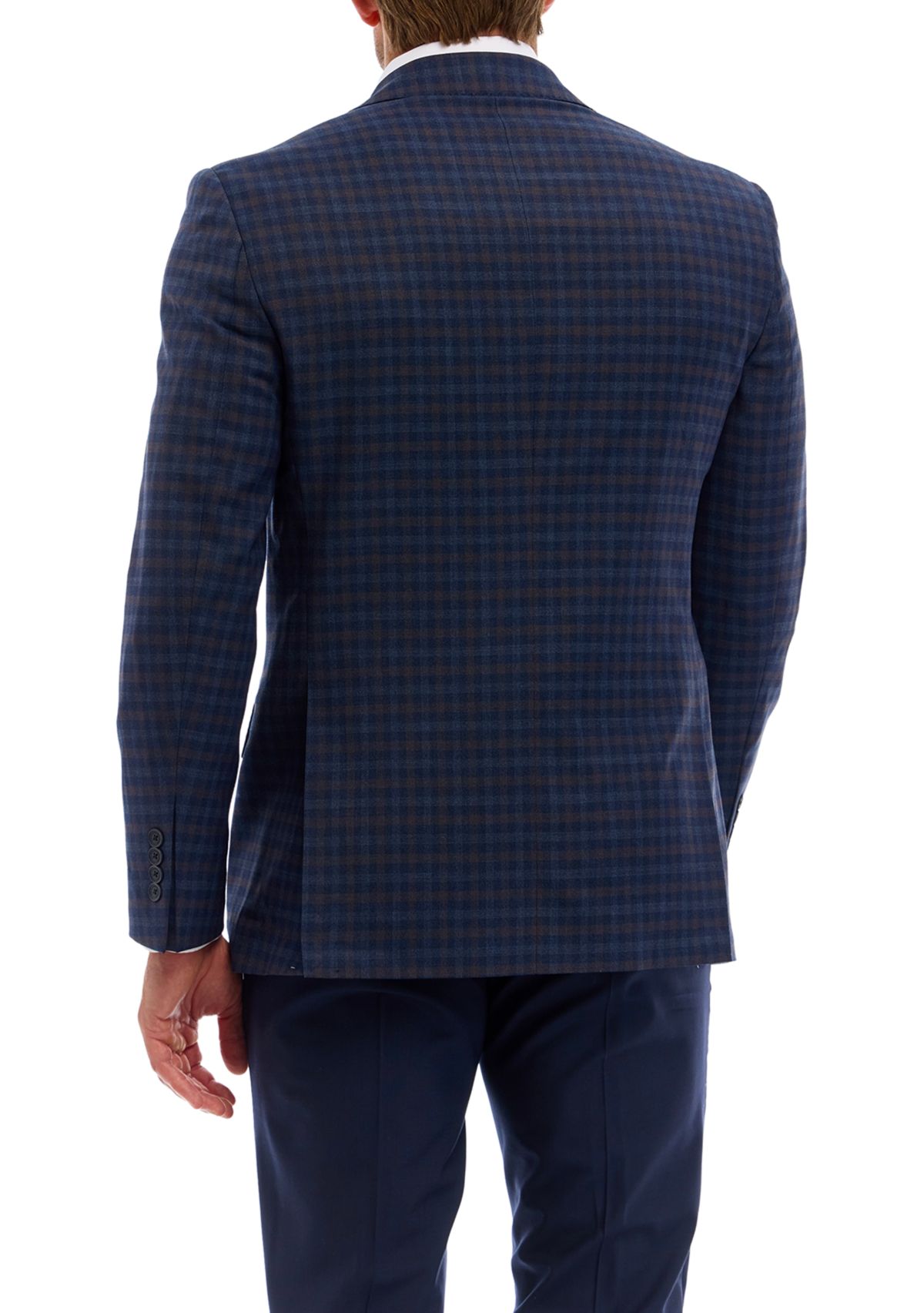 Mens Check Wool Stretch Classic Fit Sportcoat