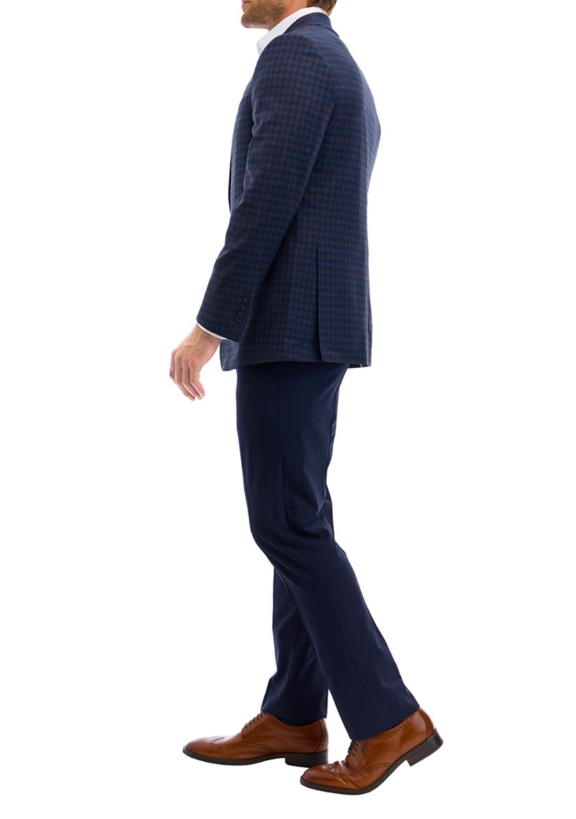 Mens Check Wool Stretch Classic Fit Sportcoat