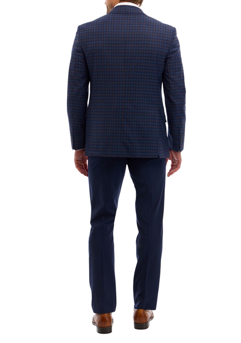 Mens Check Wool Stretch Classic Fit Sportcoat