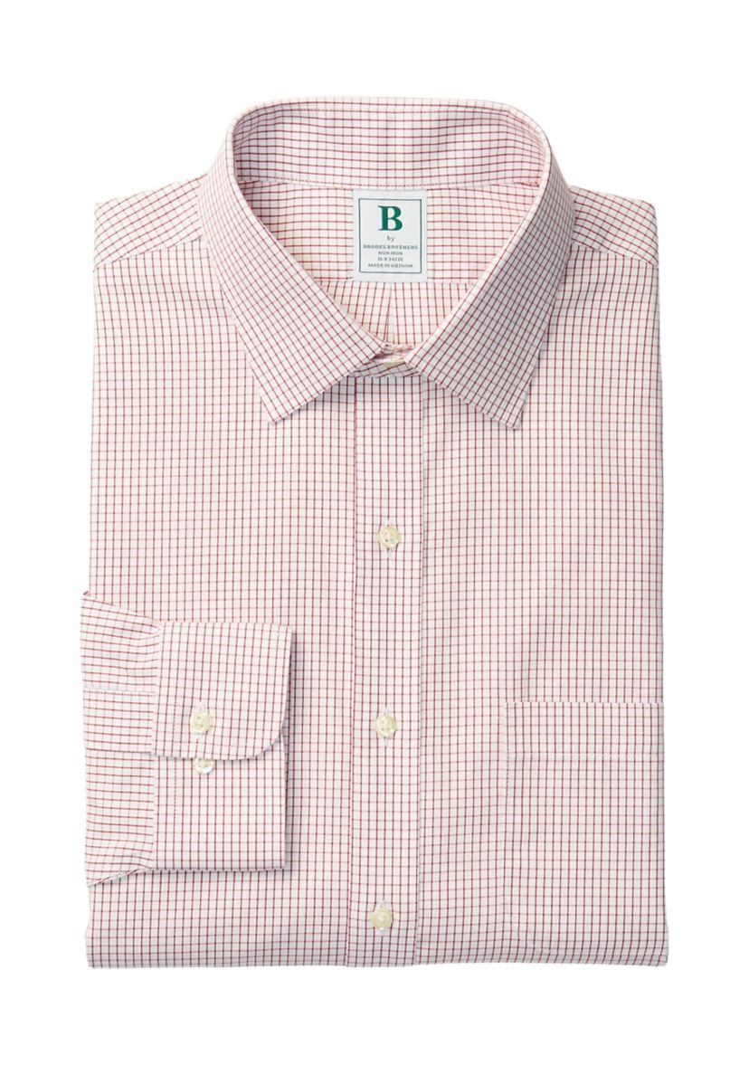 Regular Fit Non-Iron Windowpane Dress Shirt