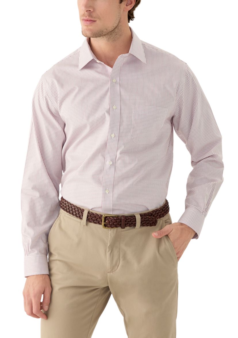 Regular Fit Non-Iron Windowpane Dress Shirt