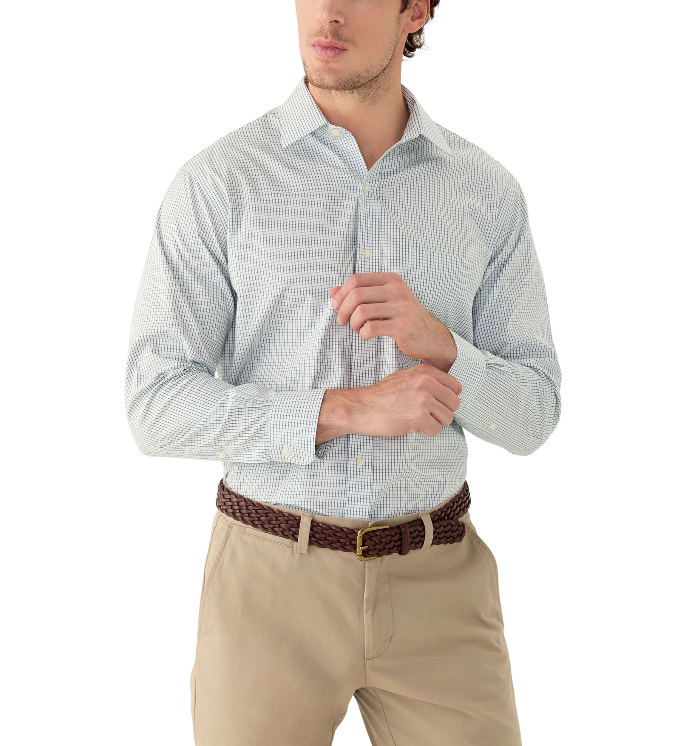 Regular Fit Non-Iron Windowpane Dress Shirt