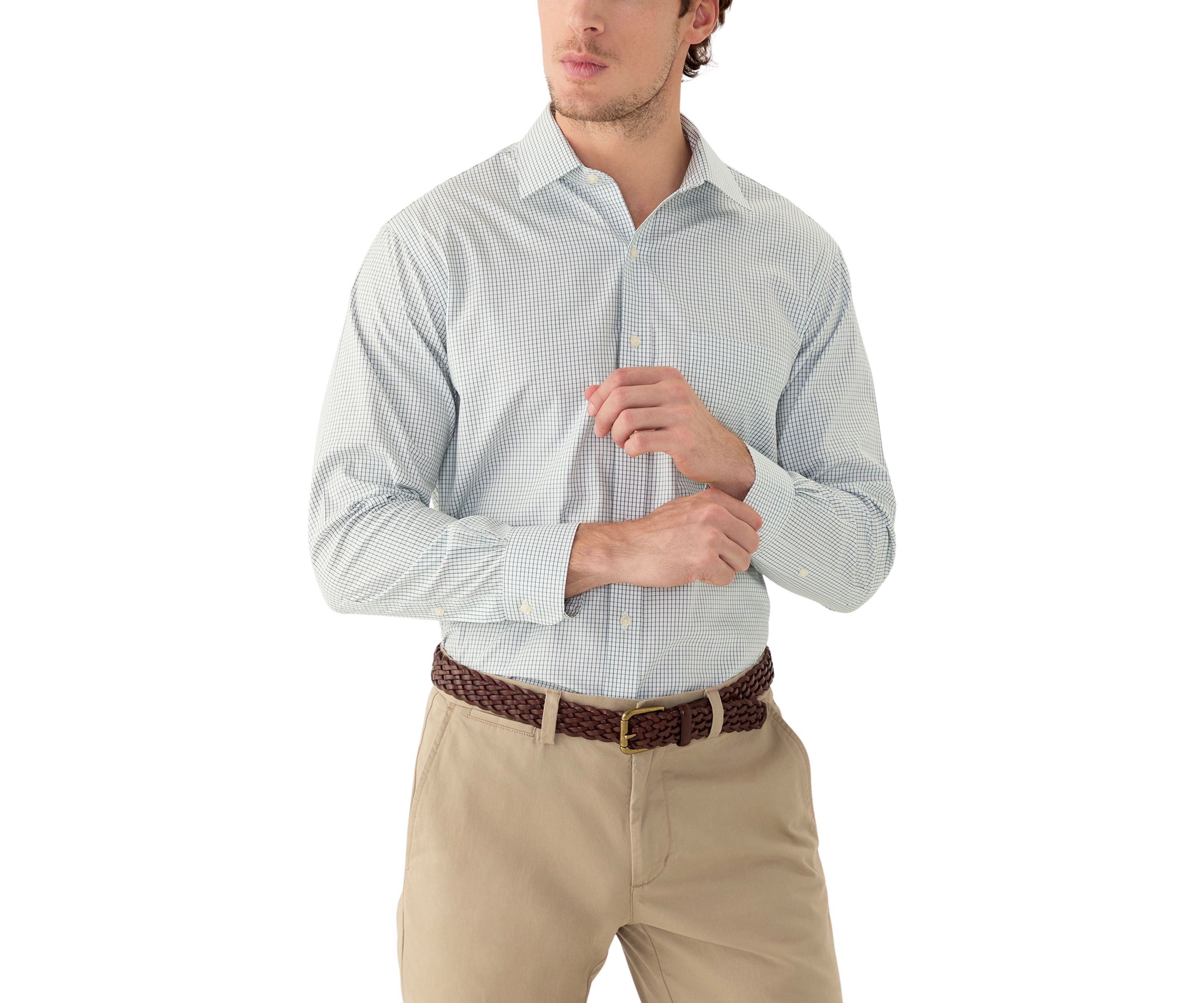Regular Fit Non-Iron Windowpane Dress Shirt