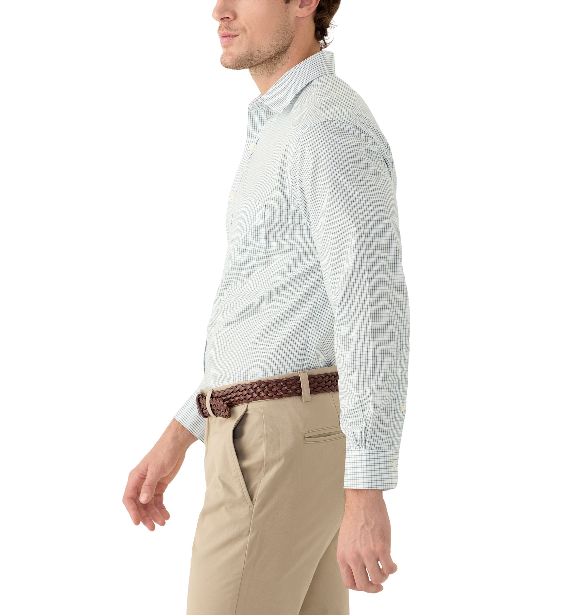 Regular Fit Non-Iron Windowpane Dress Shirt