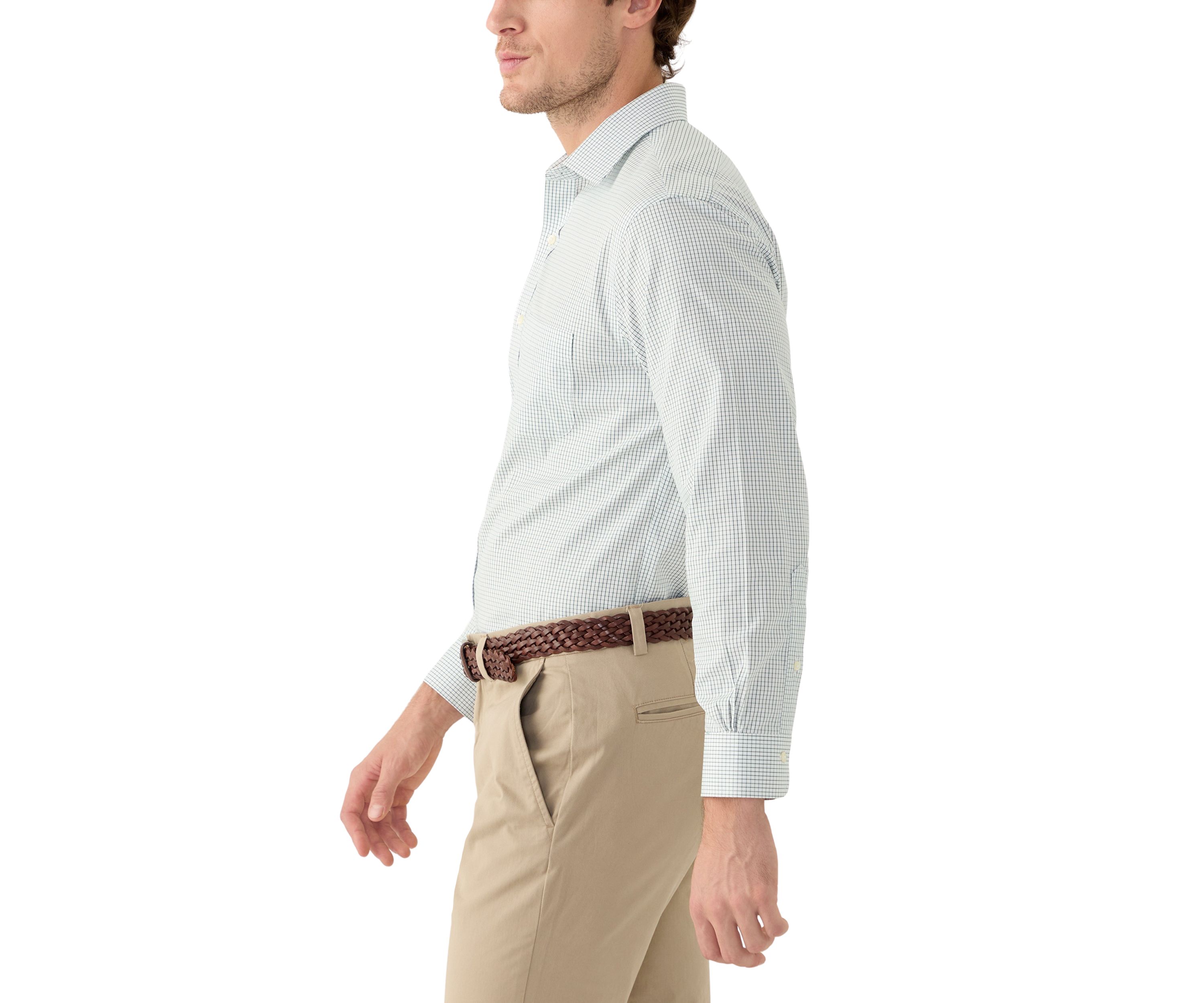 Regular Fit Non-Iron Windowpane Dress Shirt