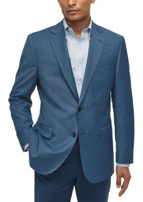 B by Brooks Brothers Men's Plaid Wool Classic Fit Sport Coat