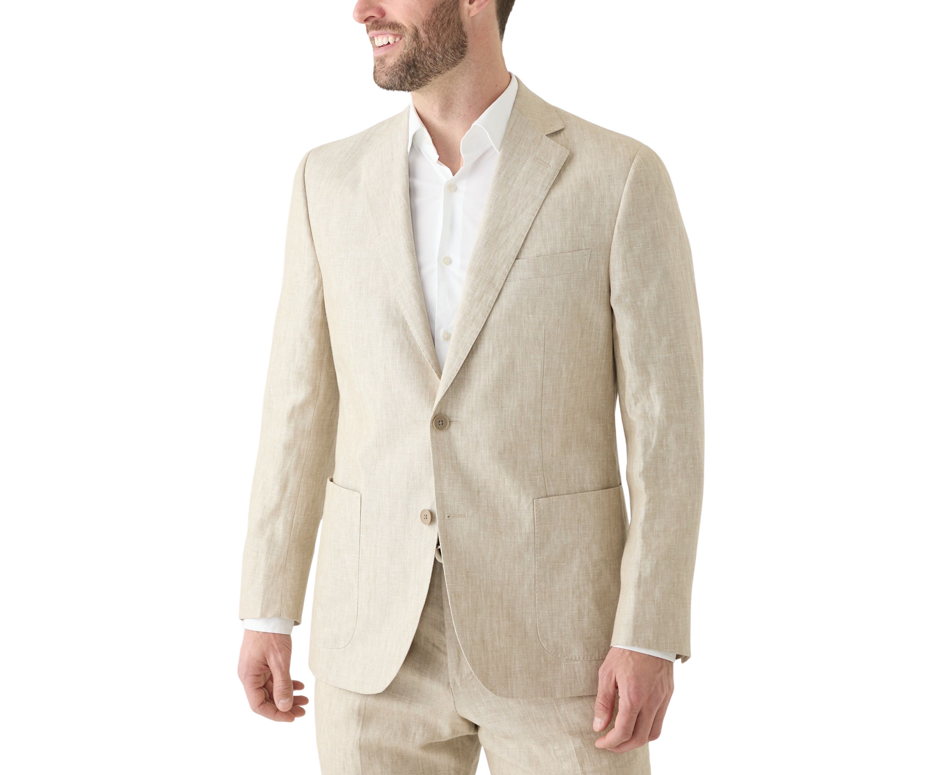 Mens Linen Classic Fit Suit Separate Jacket 