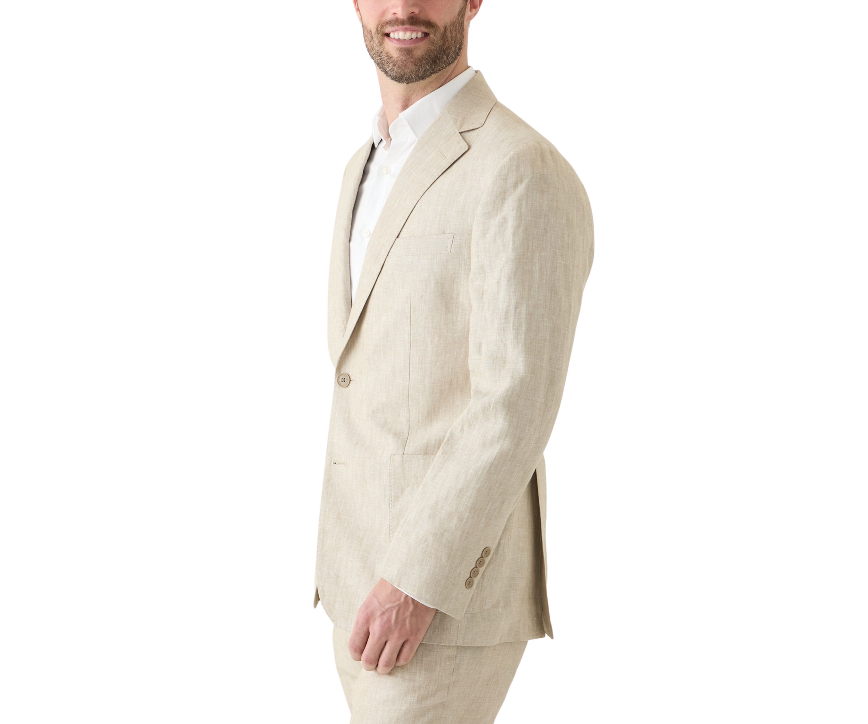 Mens Linen Classic Fit Suit Separate Jacket 