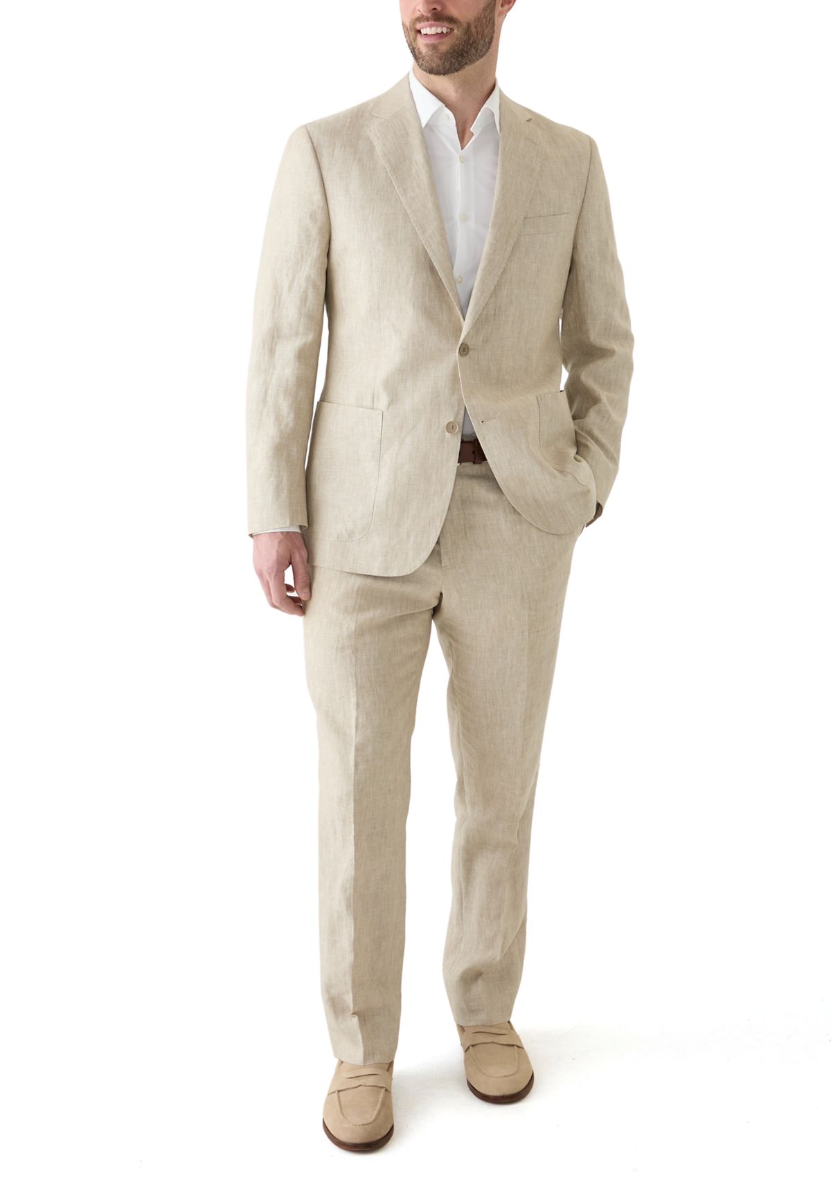 Mens Linen Classic Fit Suit Separate Jacket 