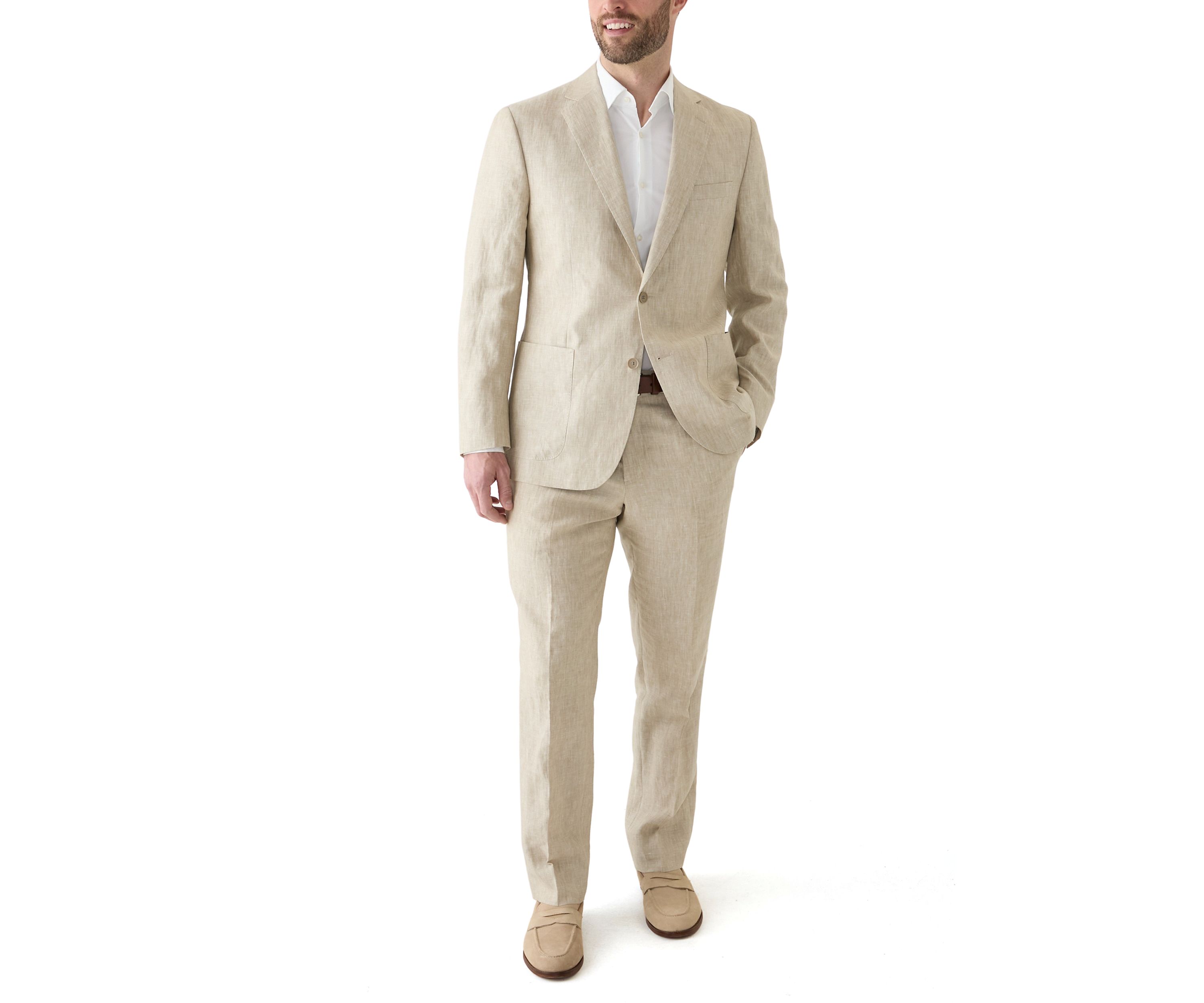 Mens Linen Classic Fit Suit Separate Jacket 