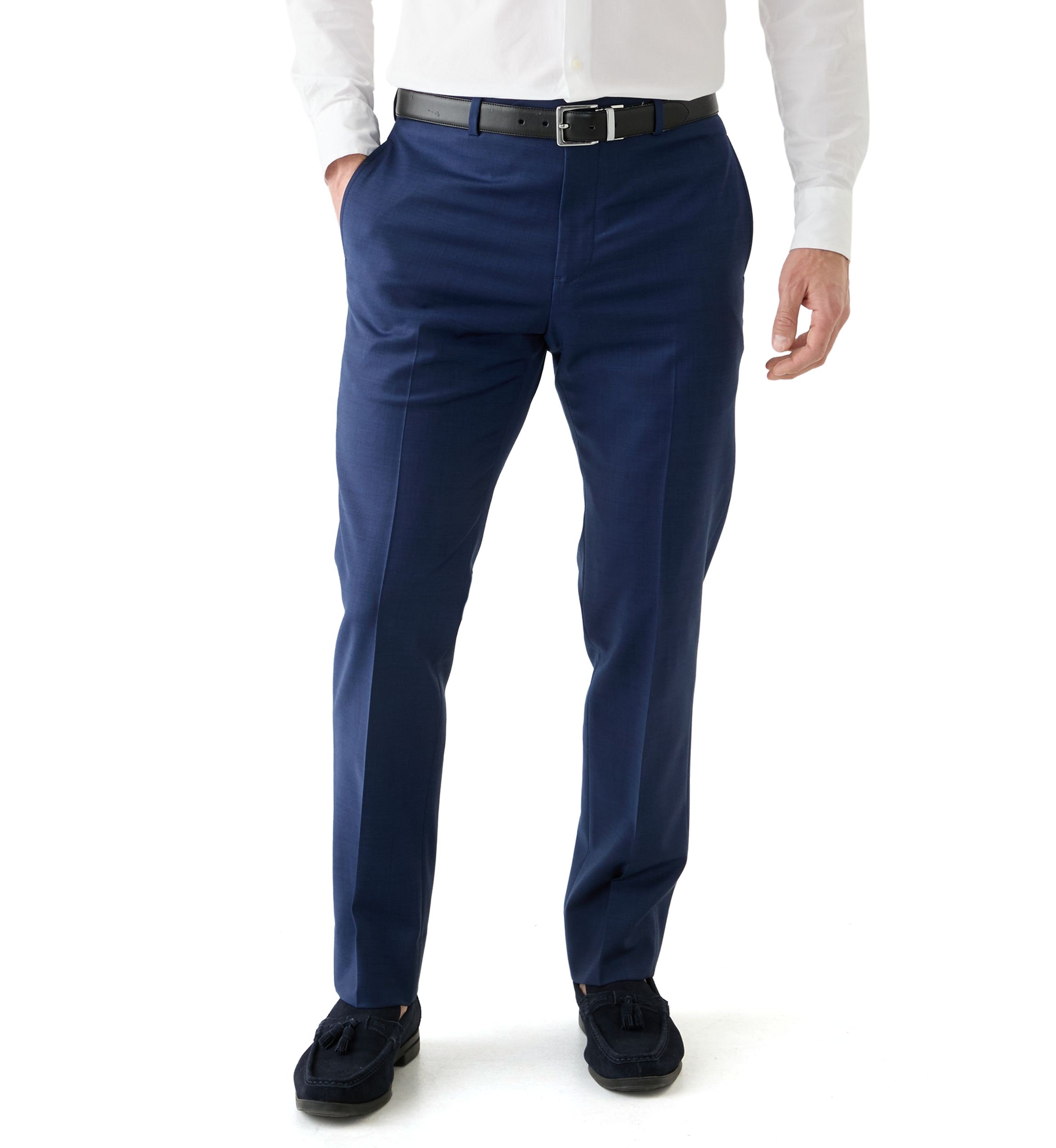 Mens Wool Stretch Classic Fit Suit Trouser Pants