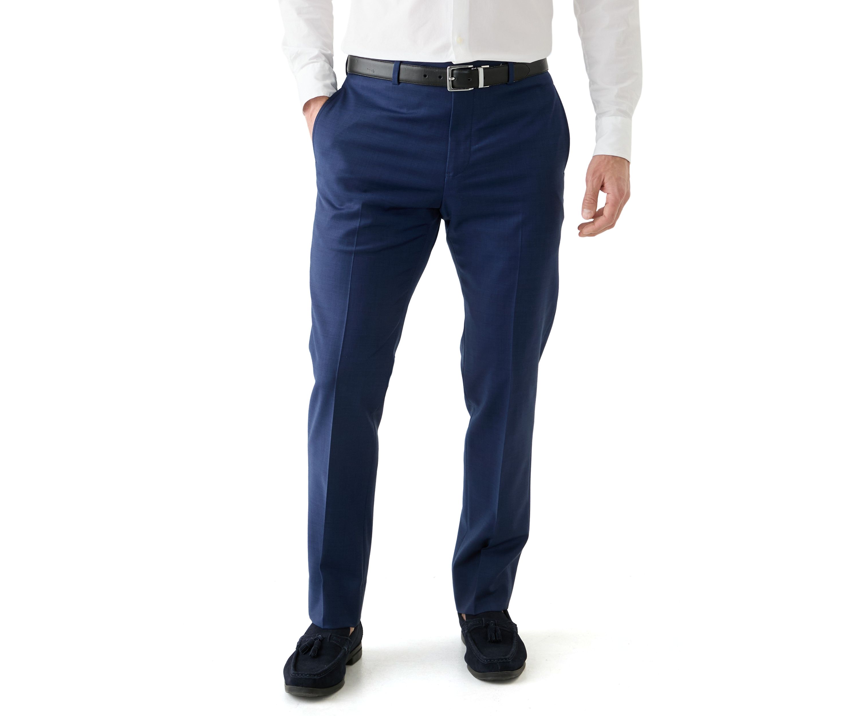 Mens Wool Stretch Classic Fit Suit Trouser Pants