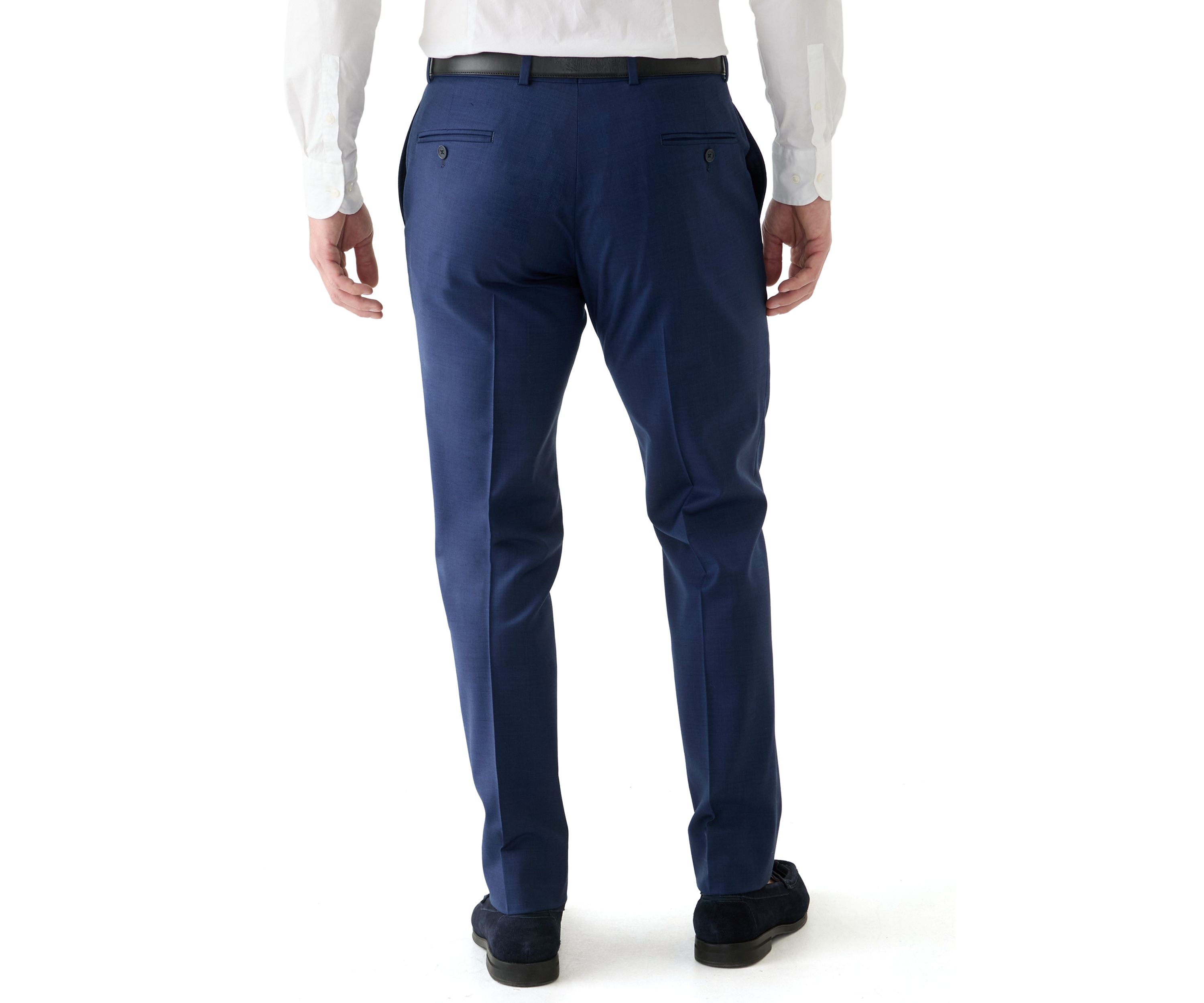 Mens Wool Stretch Classic Fit Suit Trouser Pants