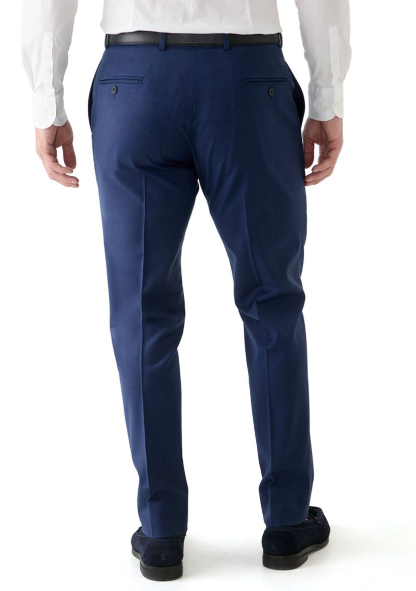 Mens Wool Stretch Classic Fit Suit Trouser Pants