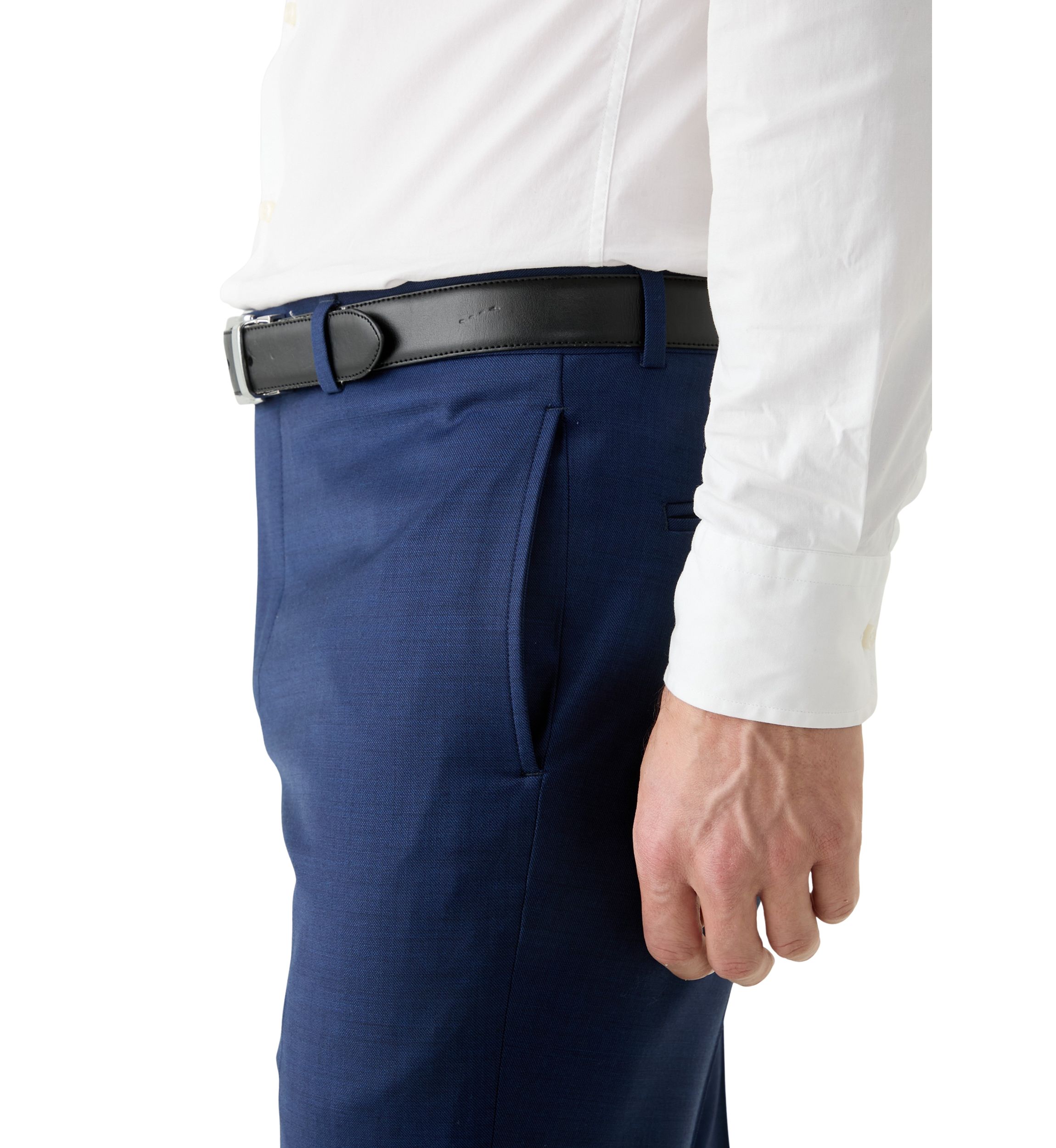 Mens Wool Stretch Classic Fit Suit Trouser Pants