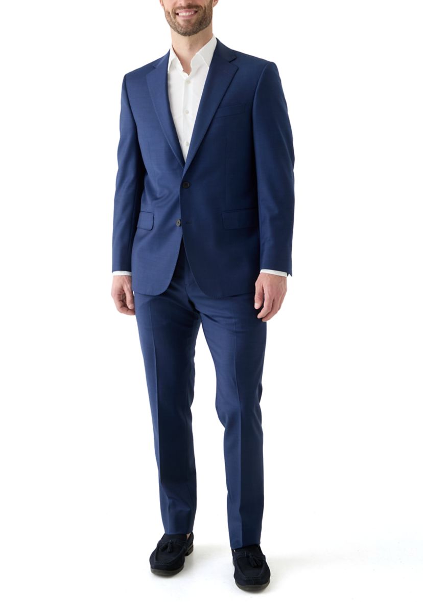 Mens Wool Stretch Classic Fit Suit Trouser Pants