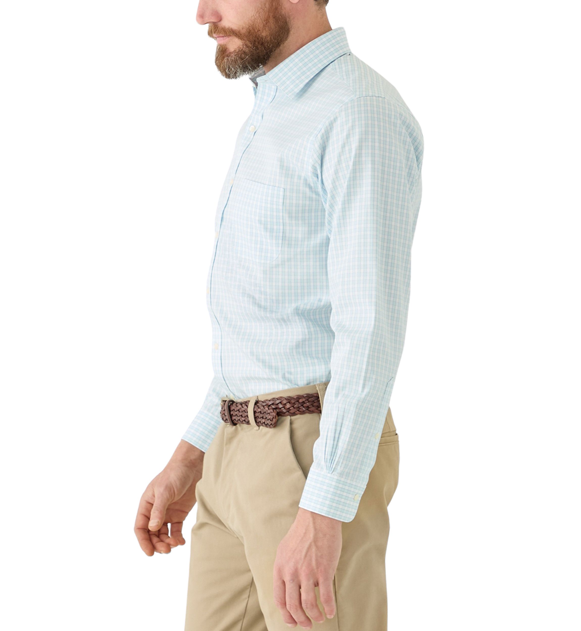 Mens Regular Fit Non Iron Gingham Dress Shirt