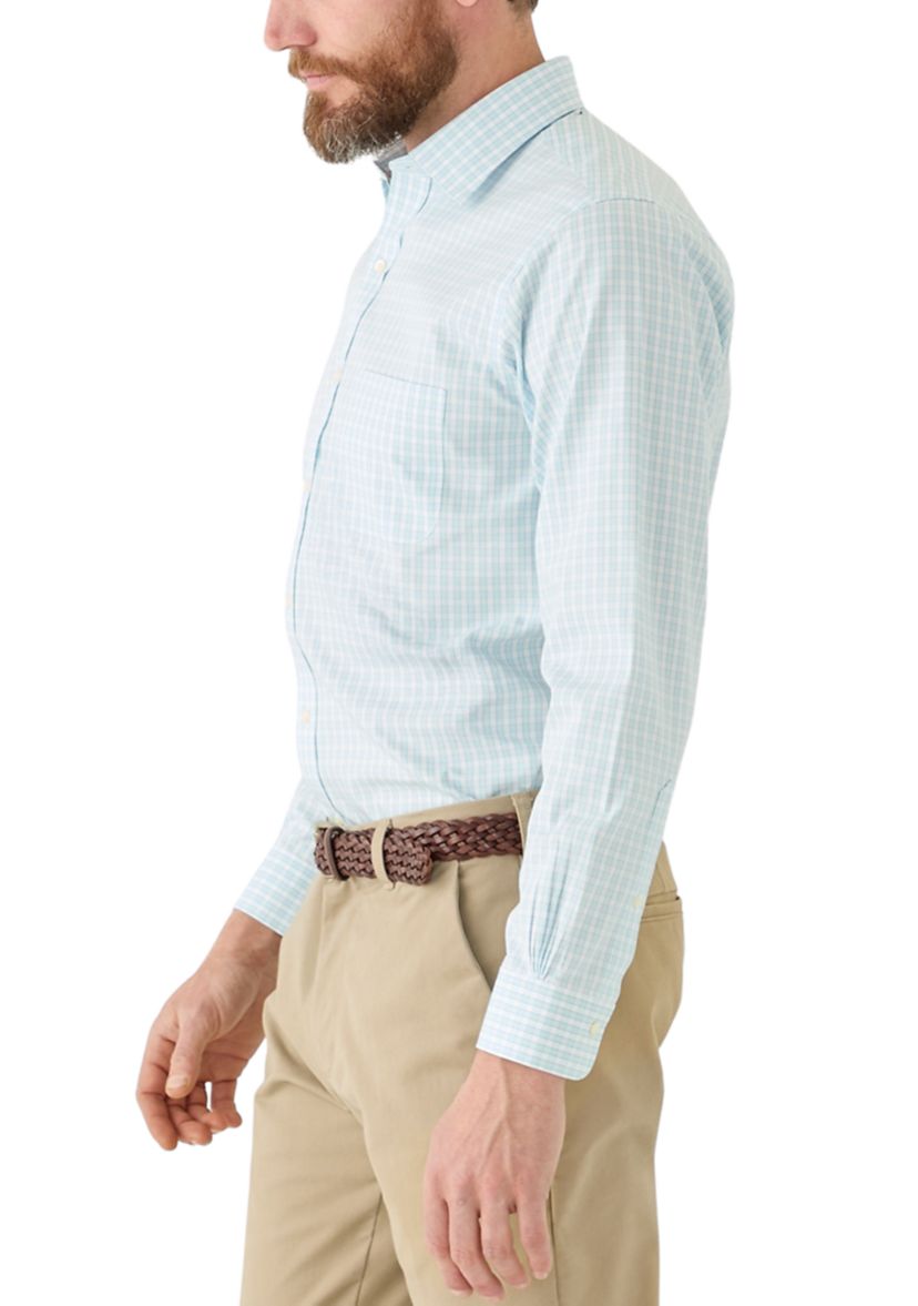 Mens Regular Fit Non Iron Gingham Dress Shirt