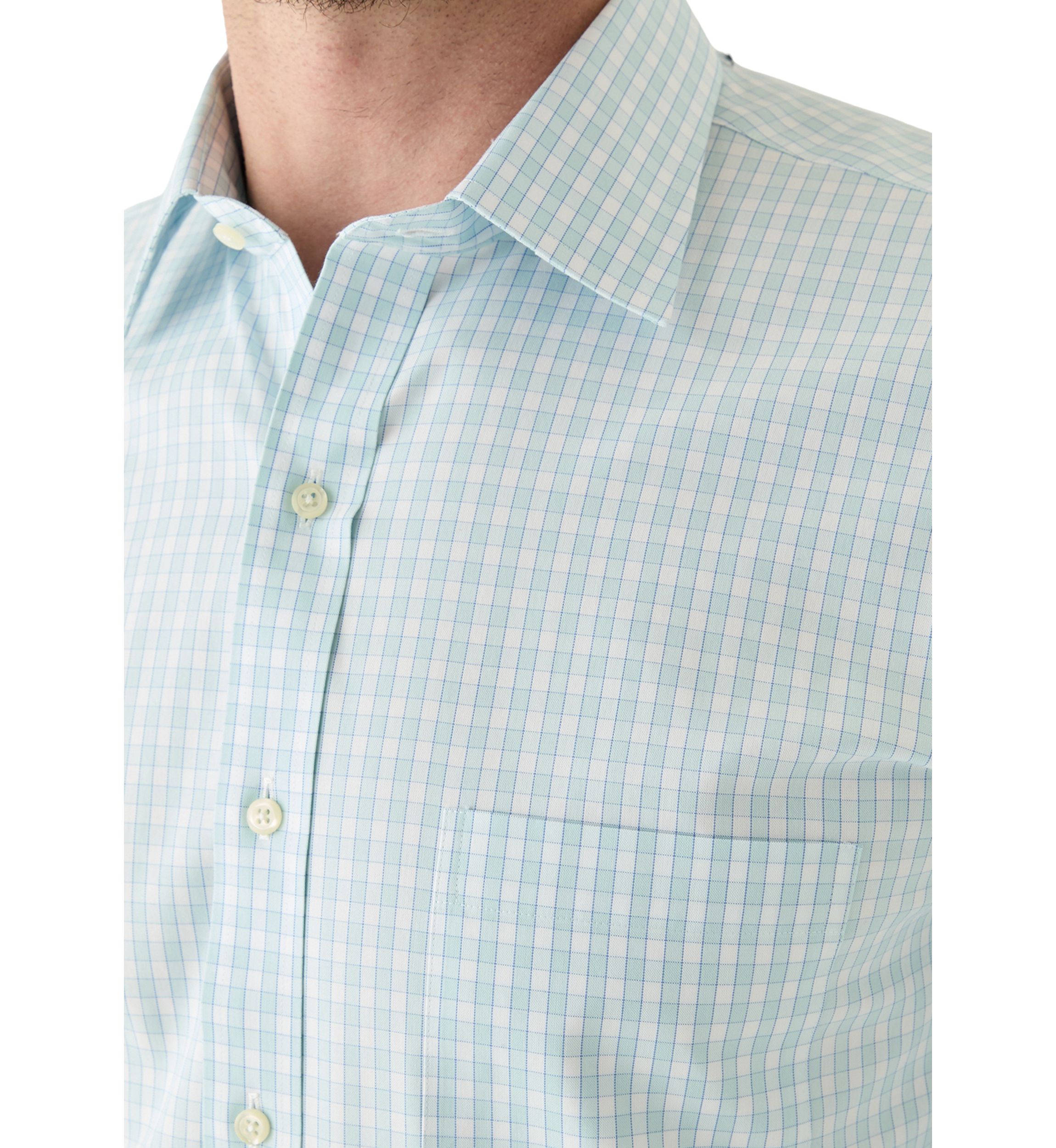 Mens Regular Fit Non Iron Gingham Dress Shirt
