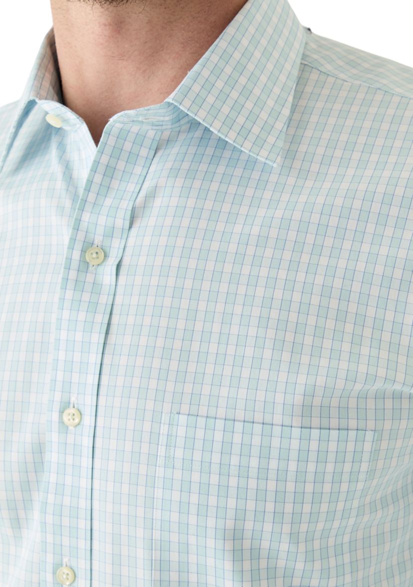 Mens Regular Fit Non Iron Gingham Dress Shirt