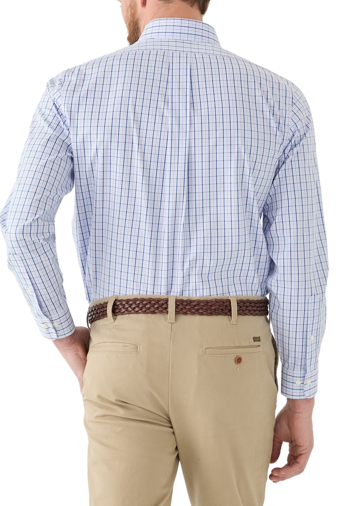 Mens Regular Fit Non Iron Tattersall Dress Shirt