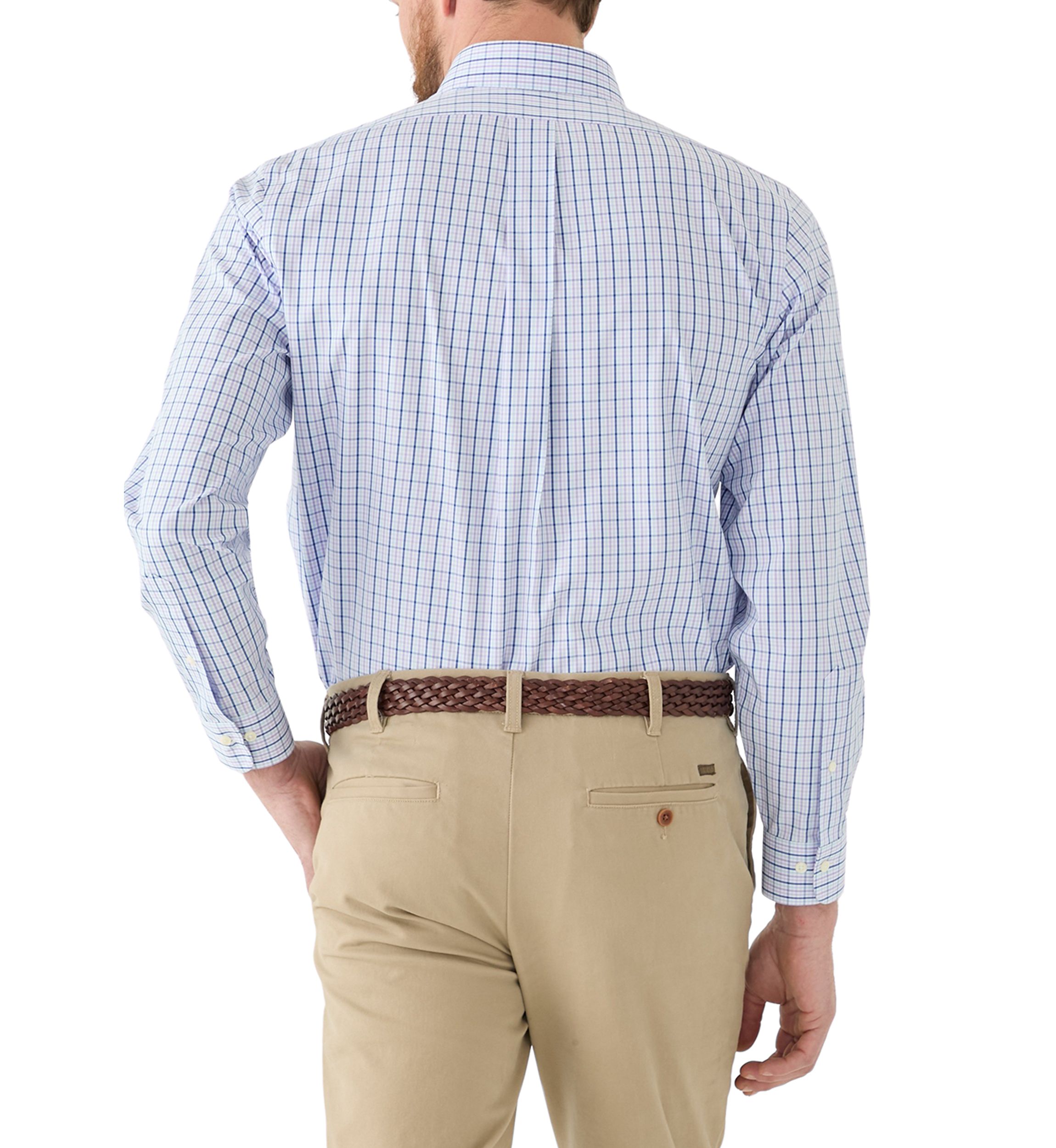 Mens Regular Fit Non Iron Tattersall Dress Shirt