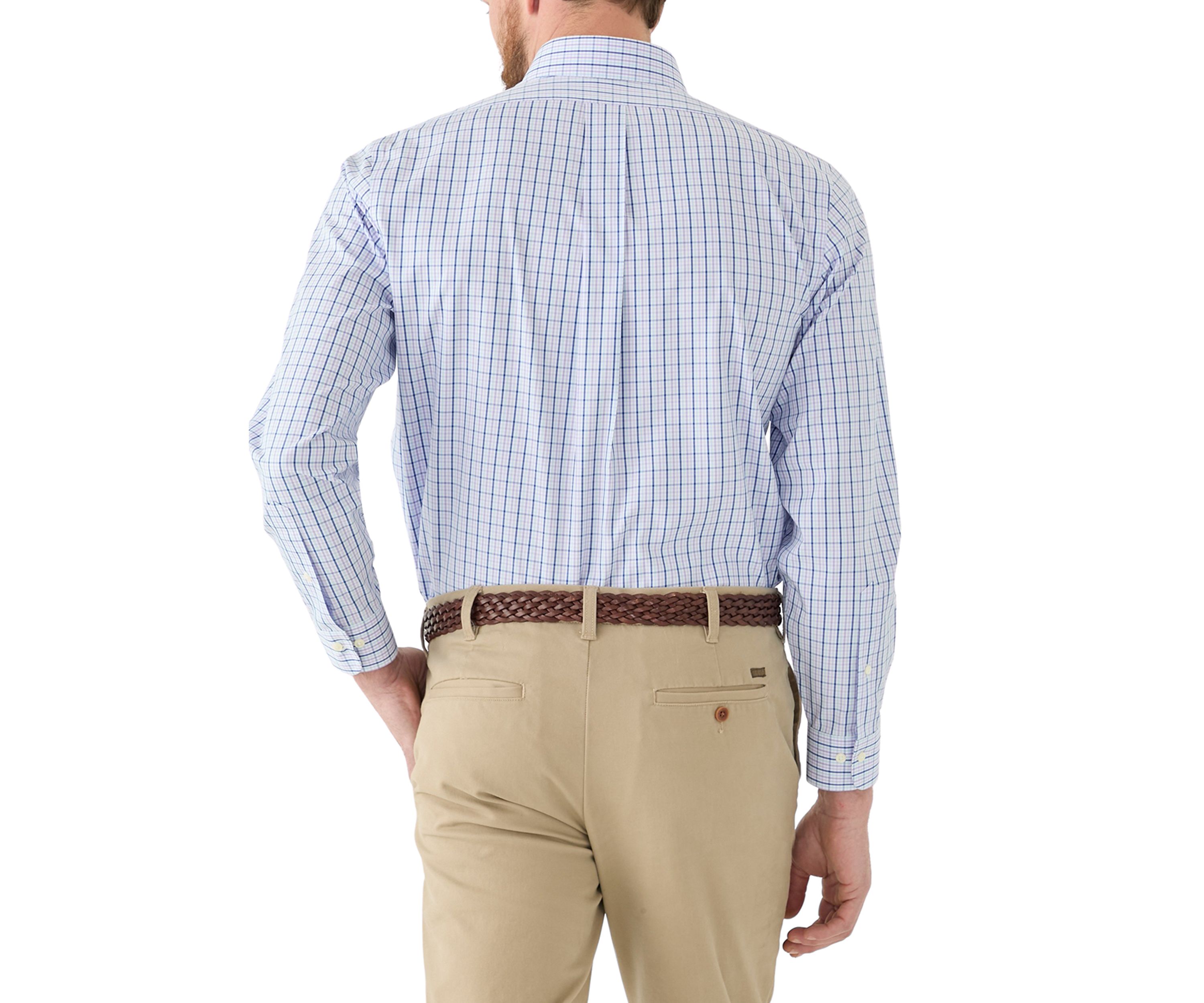 Mens Regular Fit Non Iron Tattersall Dress Shirt