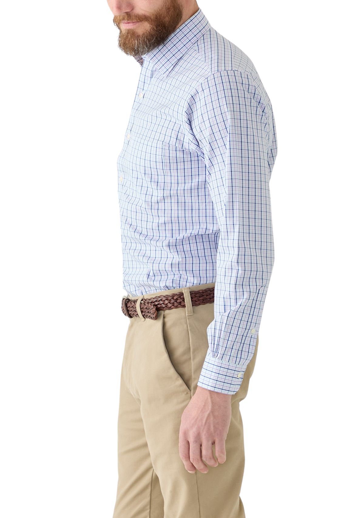 Mens Regular Fit Non Iron Tattersall Dress Shirt