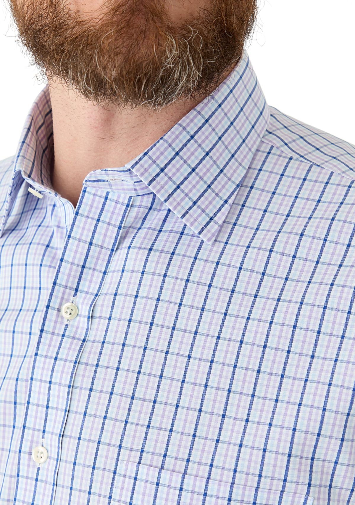 Mens Regular Fit Non Iron Tattersall Dress Shirt