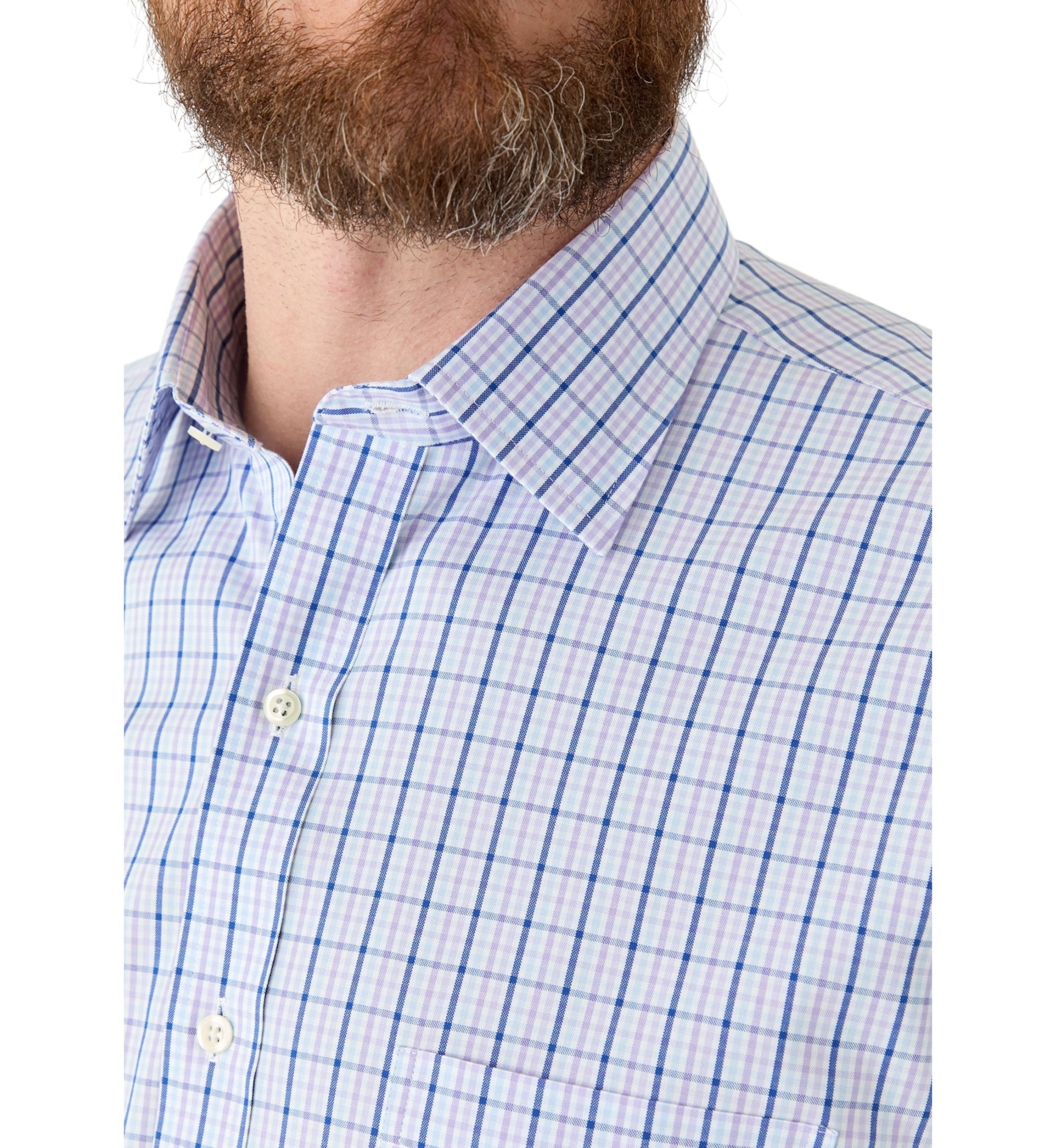 Mens Regular Fit Non Iron Tattersall Dress Shirt