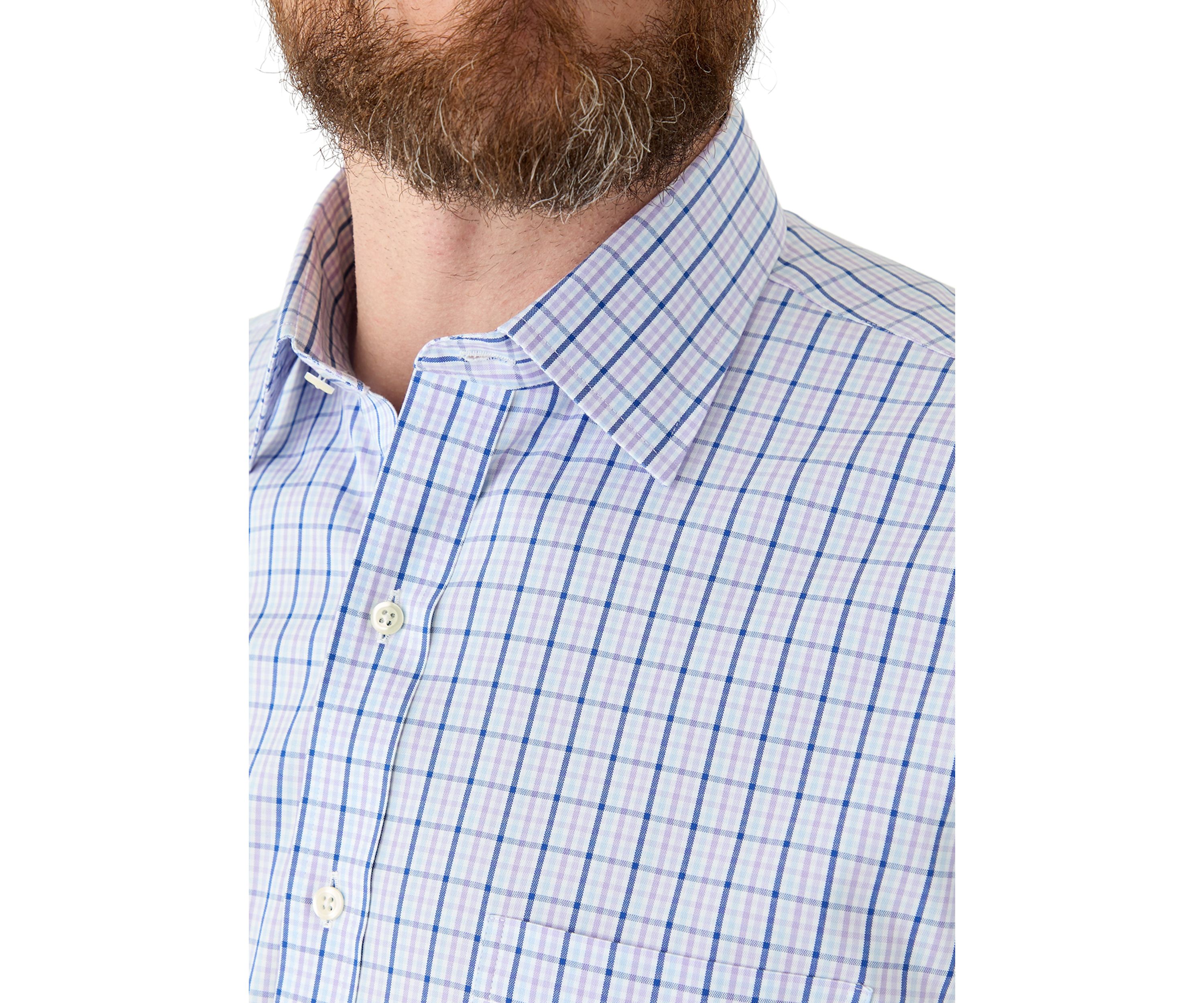 Mens Regular Fit Non Iron Tattersall Dress Shirt
