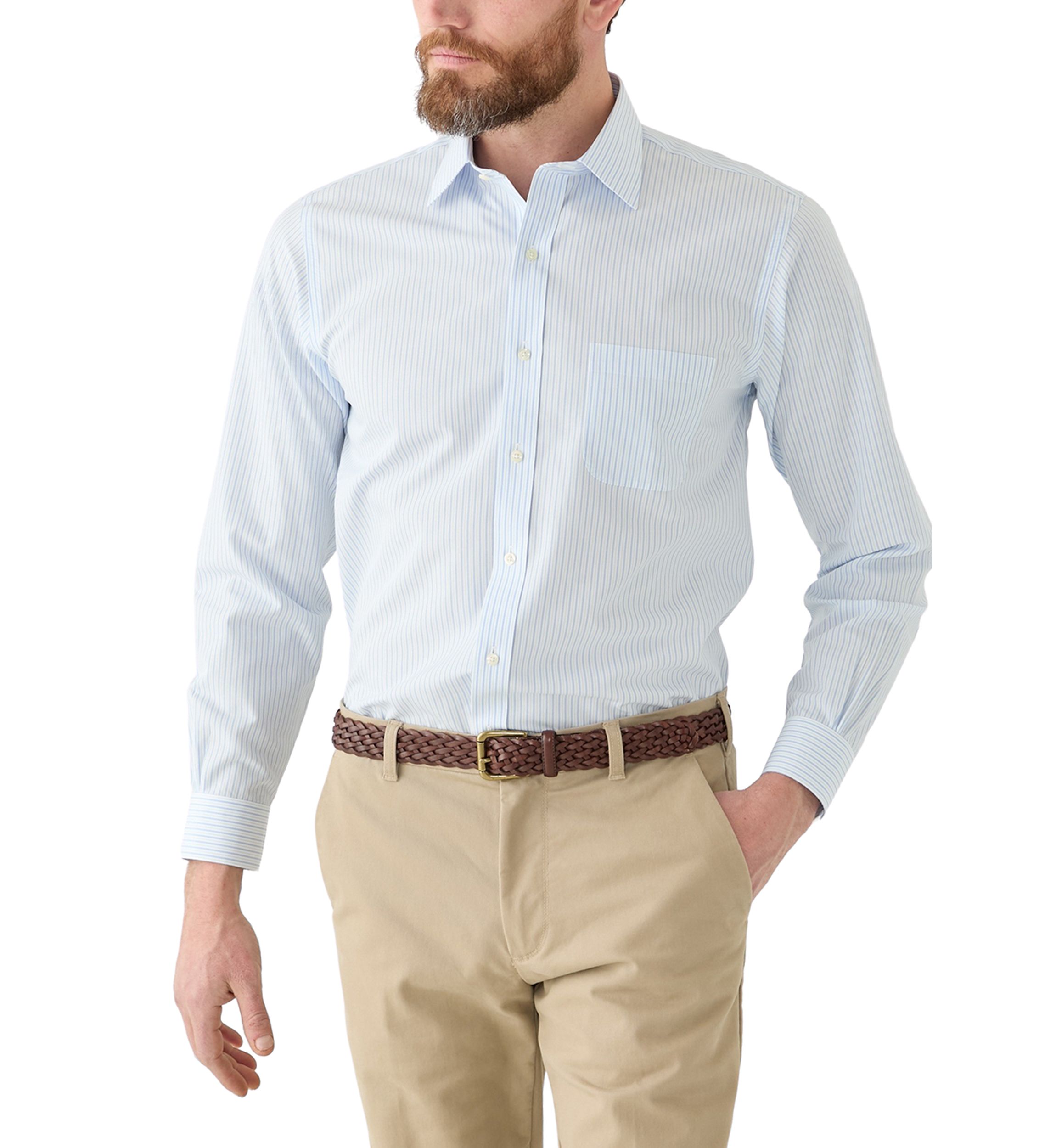 Mens Ainsley Collar Non Iron Regular Fit Dress Shirt