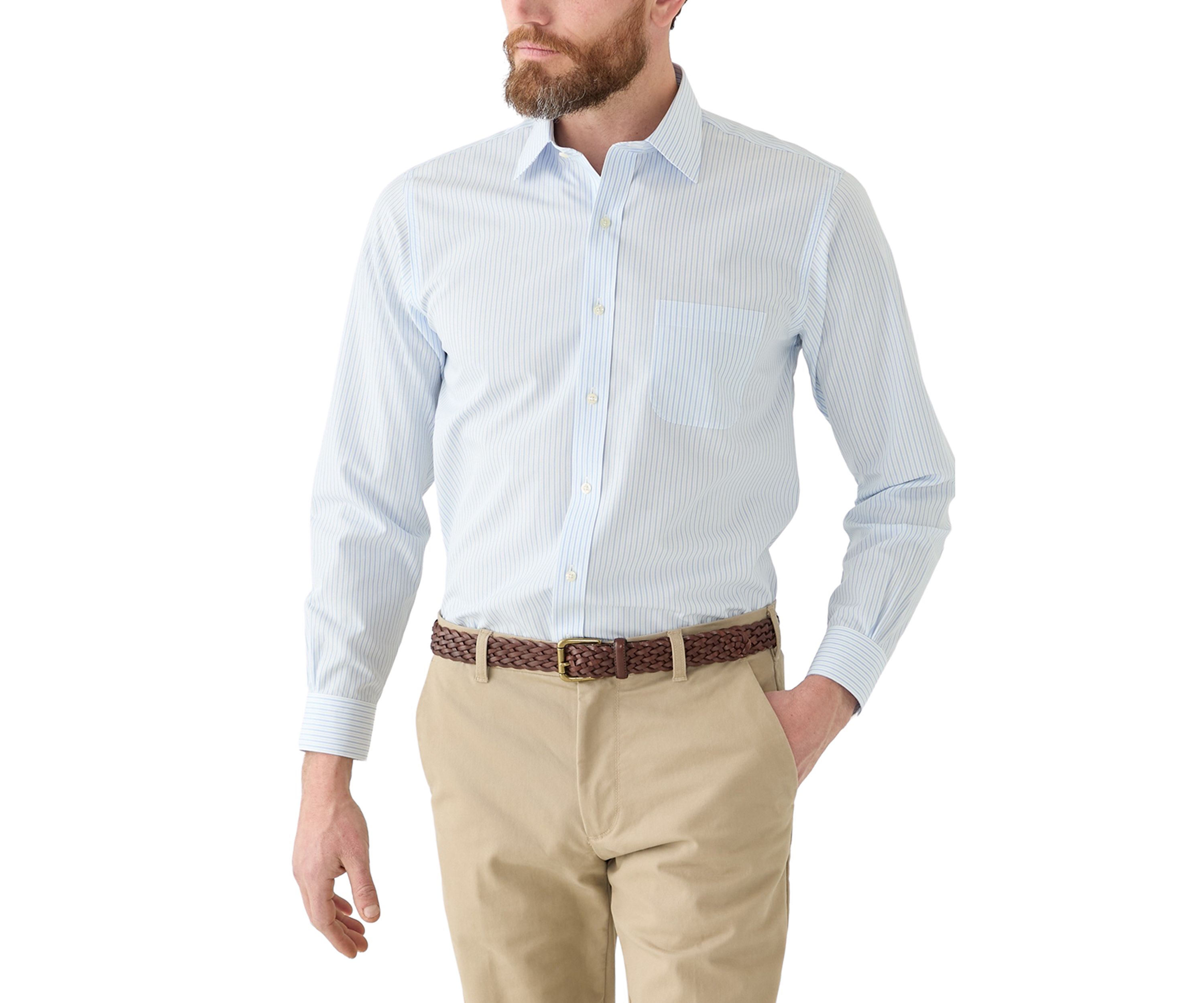 Mens Ainsley Collar Non Iron Regular Fit Dress Shirt