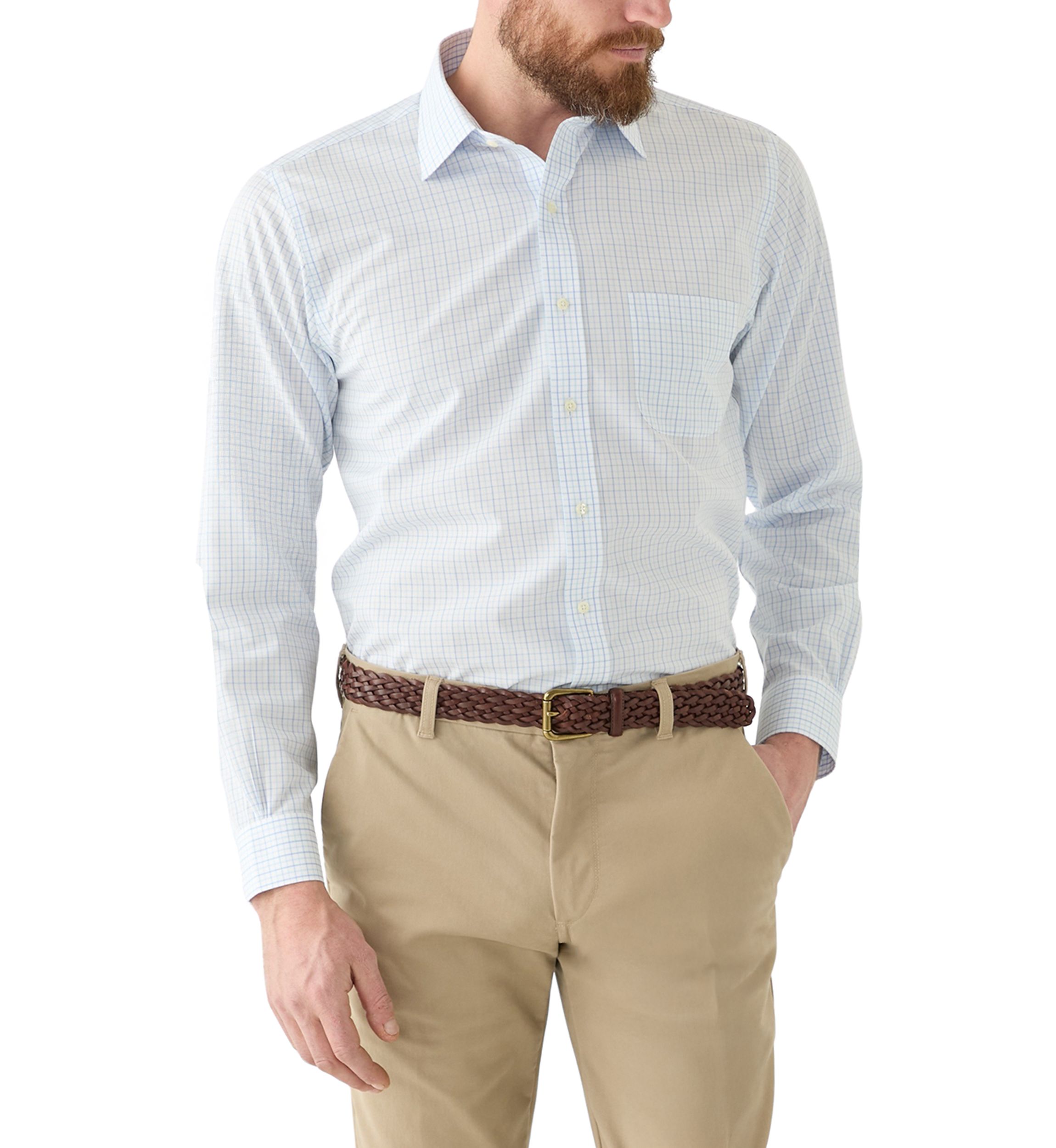 Mens Ainsley Collar Non Iron Regular Fit Dress Shirt