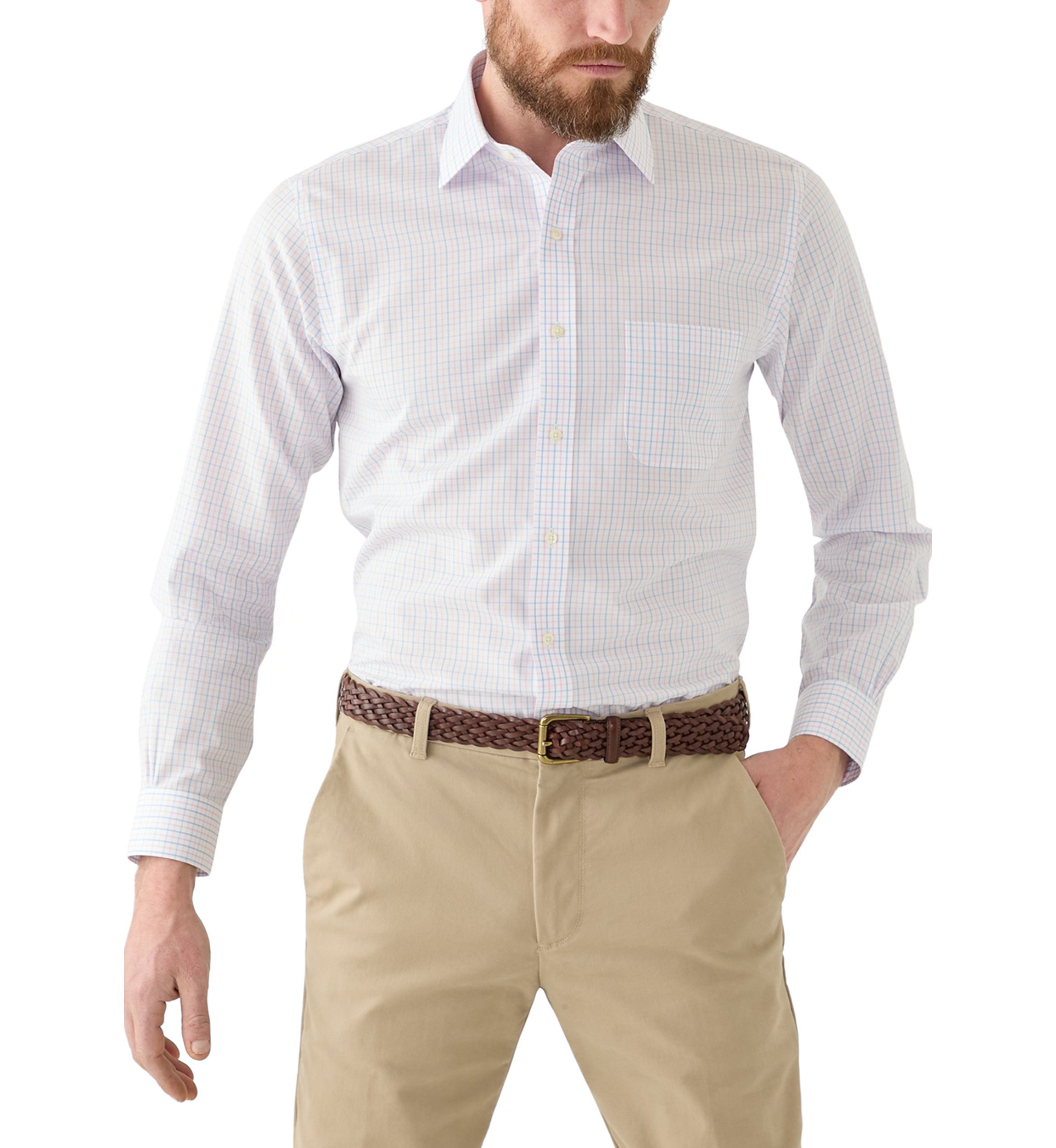 Mens Ainsley Collar Non Iron Regular Fit Dress Shirt