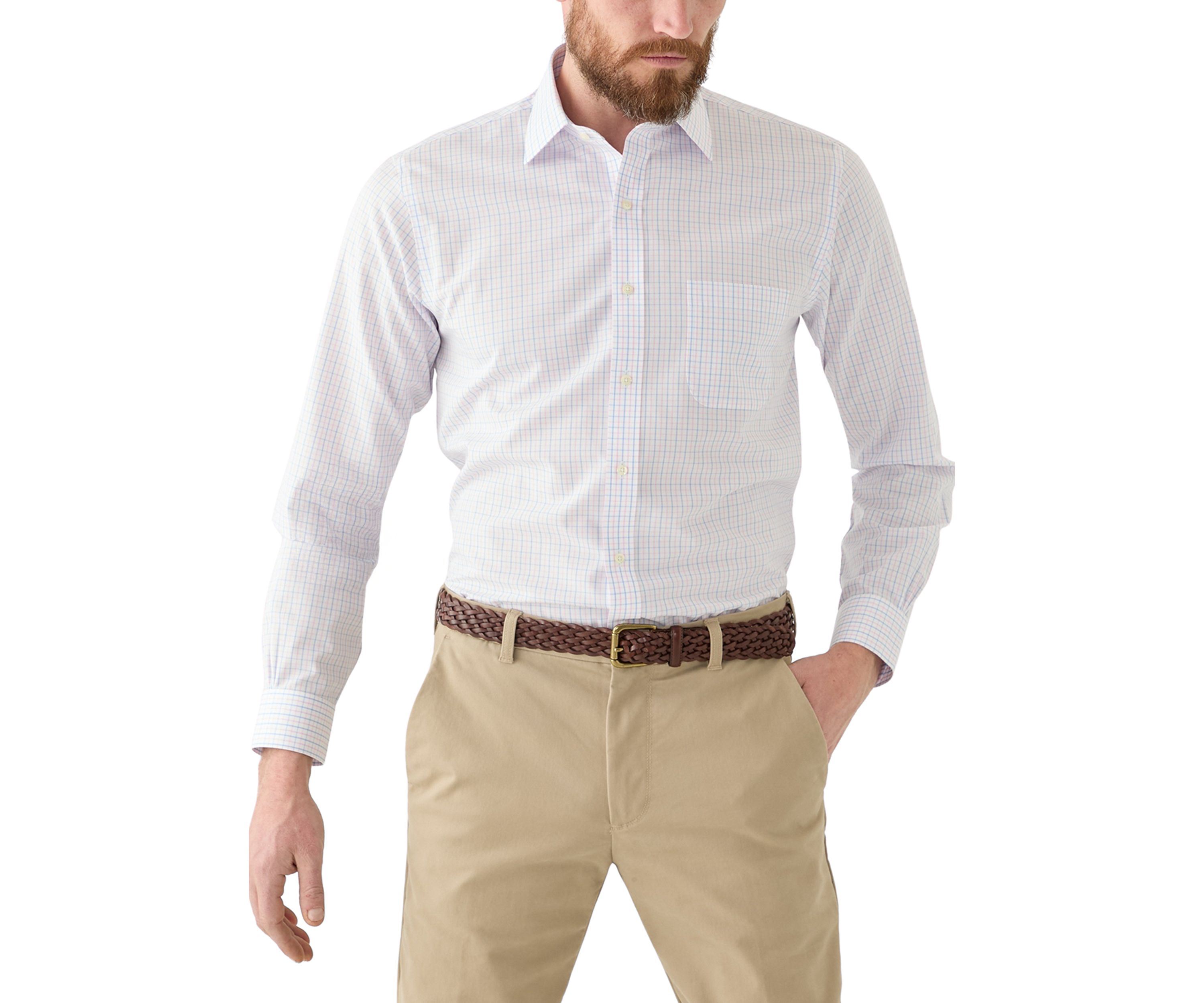 Mens Ainsley Collar Non Iron Regular Fit Dress Shirt