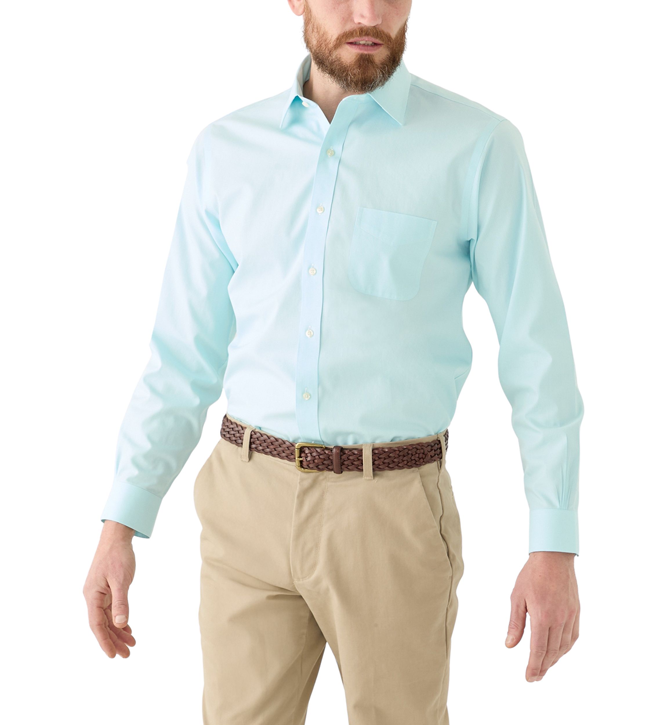 Mens Regular Fit Non Iron Micro Houndstooth Dress Shirt