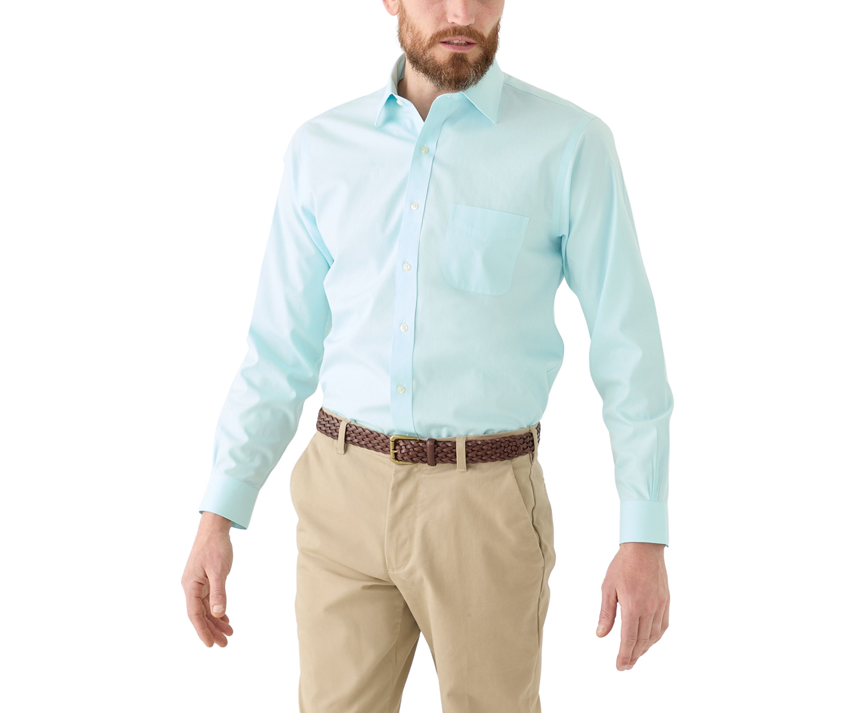 Mens Regular Fit Non Iron Micro Houndstooth Dress Shirt