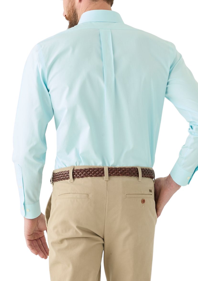 Mens Regular Fit Non Iron Micro Houndstooth Dress Shirt