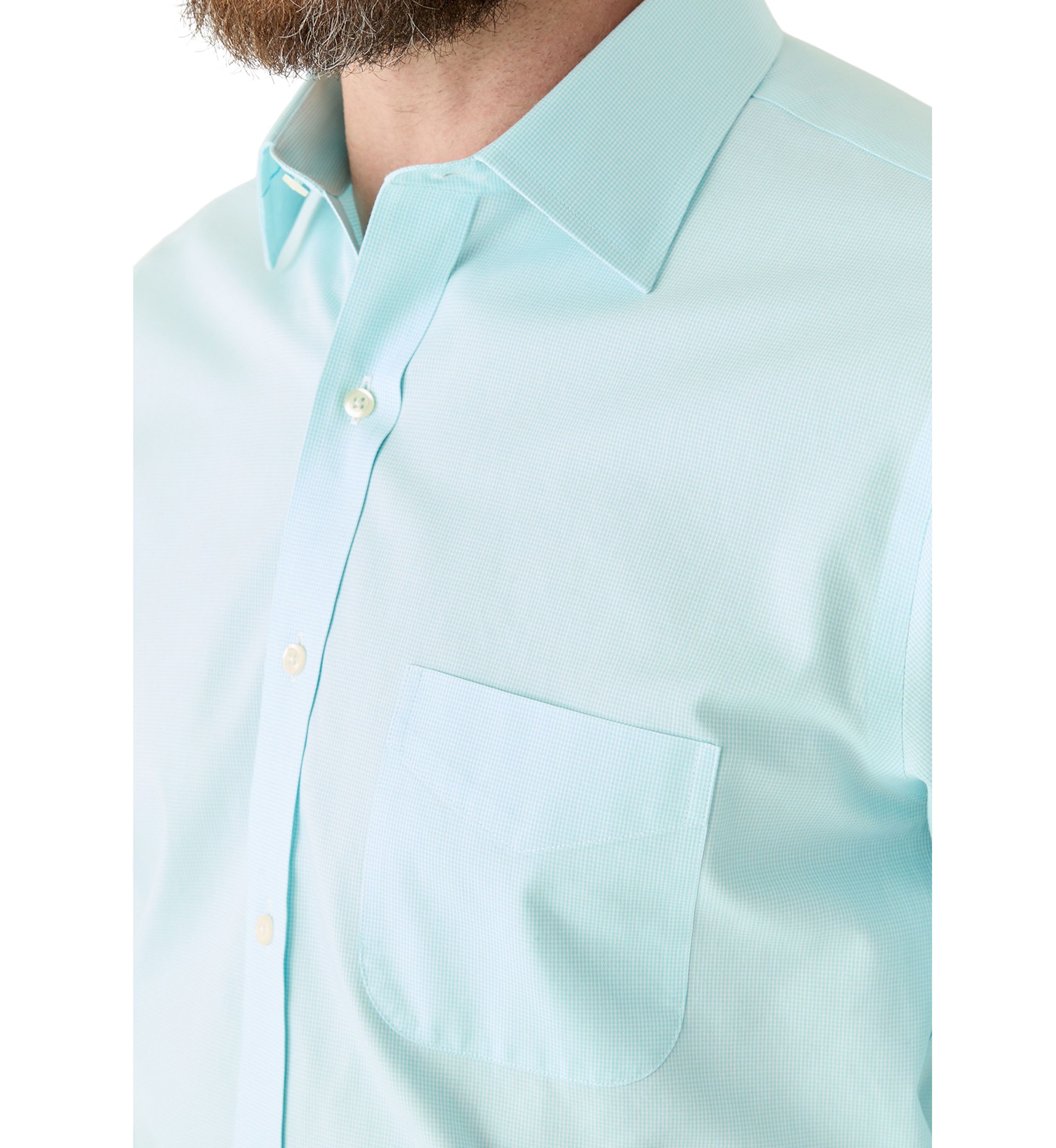 Mens Regular Fit Non Iron Micro Houndstooth Dress Shirt